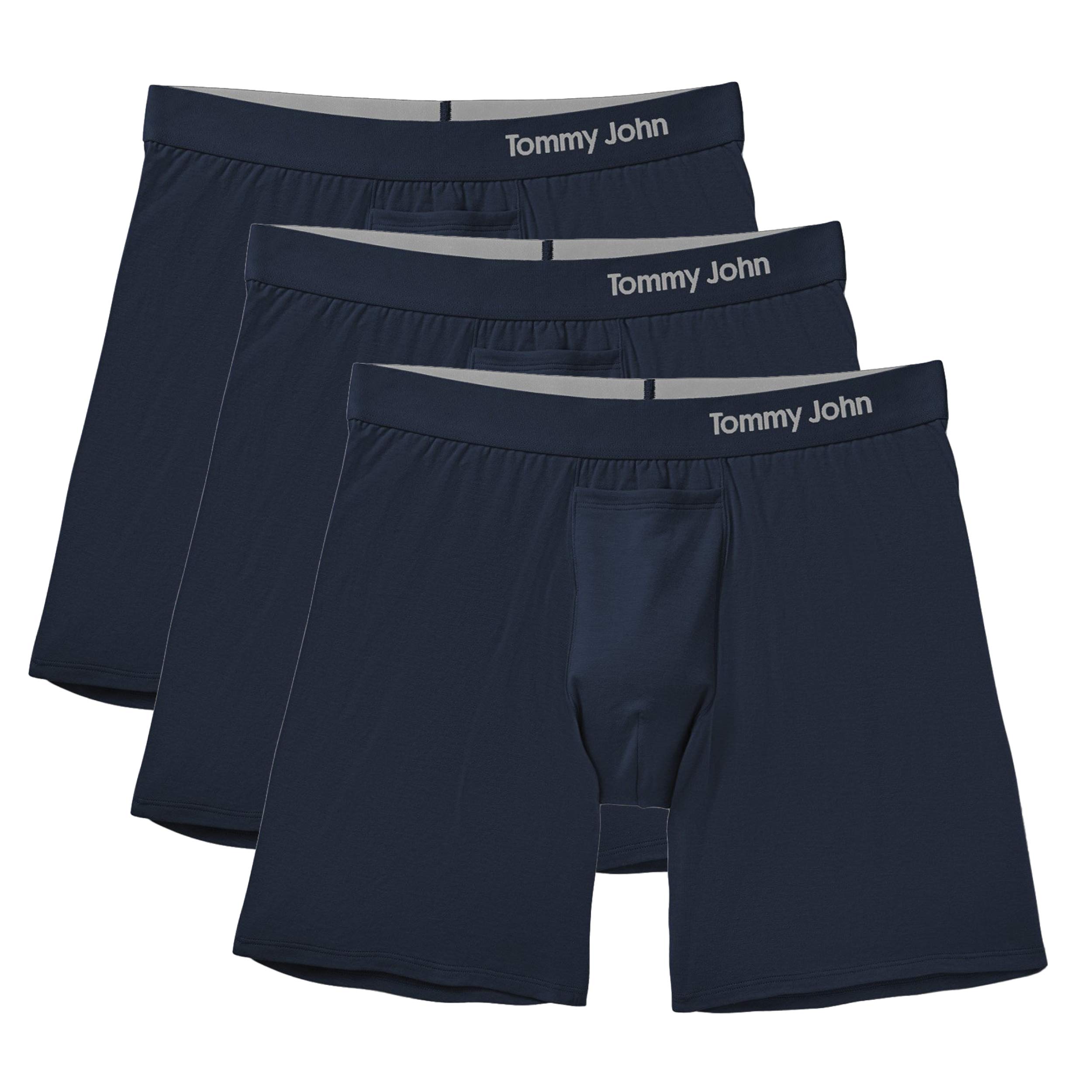 Tommy JohnMen's Supima Cool Cotton 6" Relaxed Fit Boxers, No Ride-Up Comfortable Breathable Underwear for Men