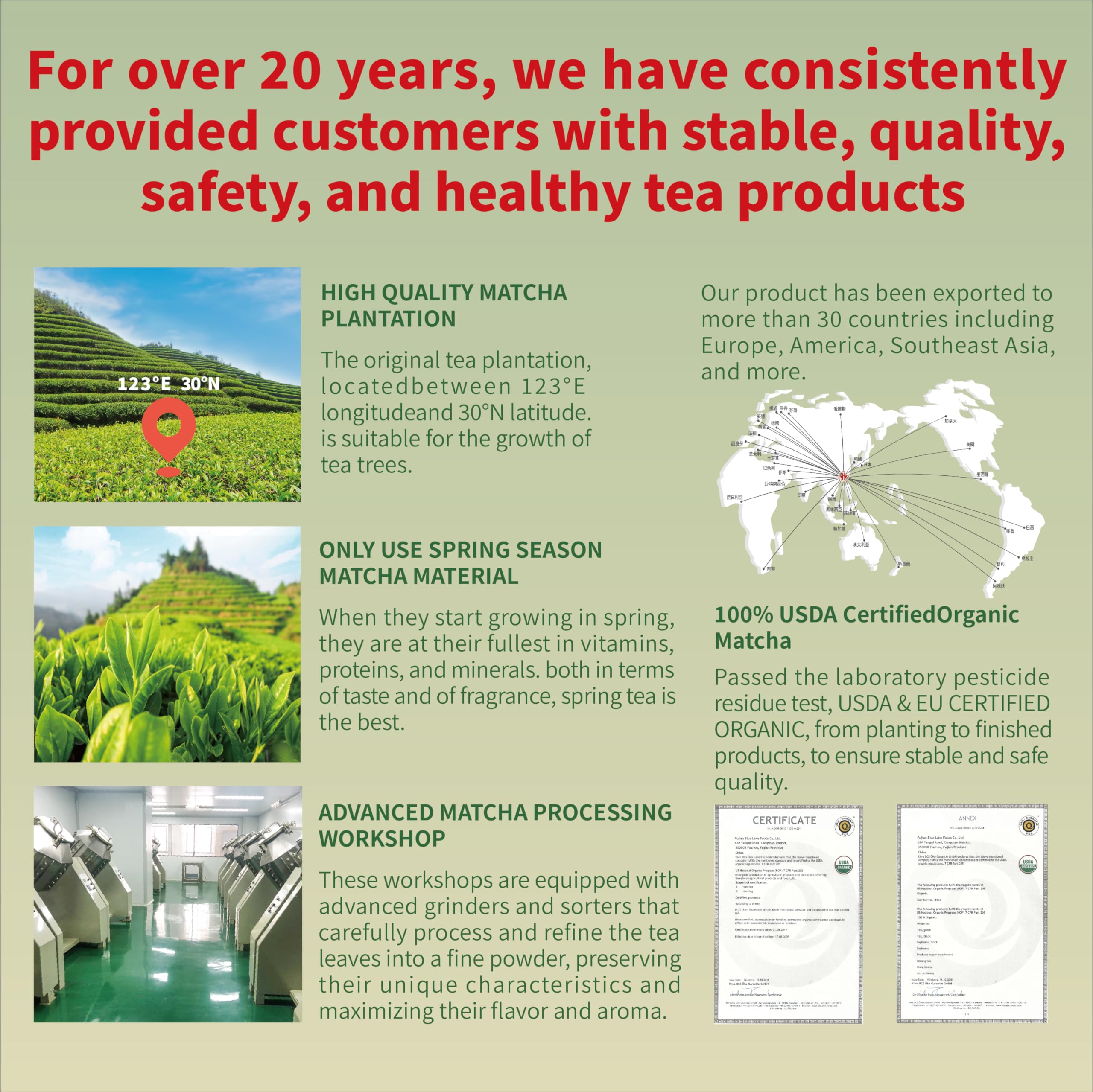 TIAN HU SHAN Organic Matcha Green Tea Powder 4 0oz 114g Matcha Culinary Grade For Lattes Cooking Baking — view 3