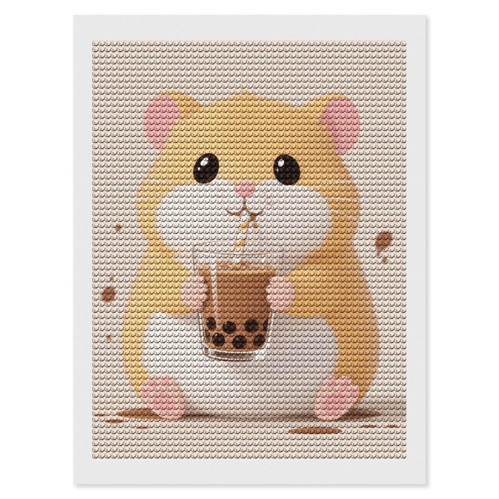 FodPand Hamster 5D Diamond Painting Kits for Adults Beginners Full Drill Round Diamond Dots Pictures Gem Art Supplies for Home Wall Room Decoration DIY Craft Set Gift 12x16