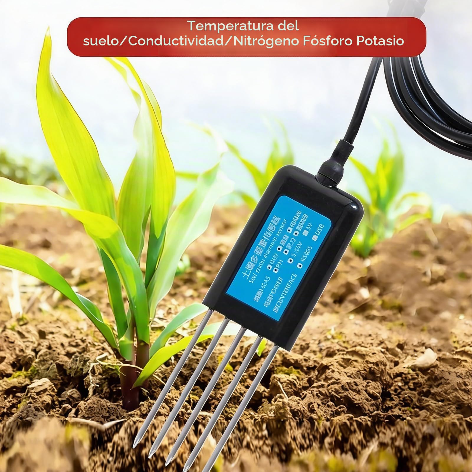 Analizador De Suelos, Medidor Digital Usb Para Análisis De Suelos, Medidor De Nitrógeno, Fósforo, Potasio, Npk, Ph, Humedad, Ec Para Aplicación Android, Prueba De Fertilidad Del Suelo Para Jardín