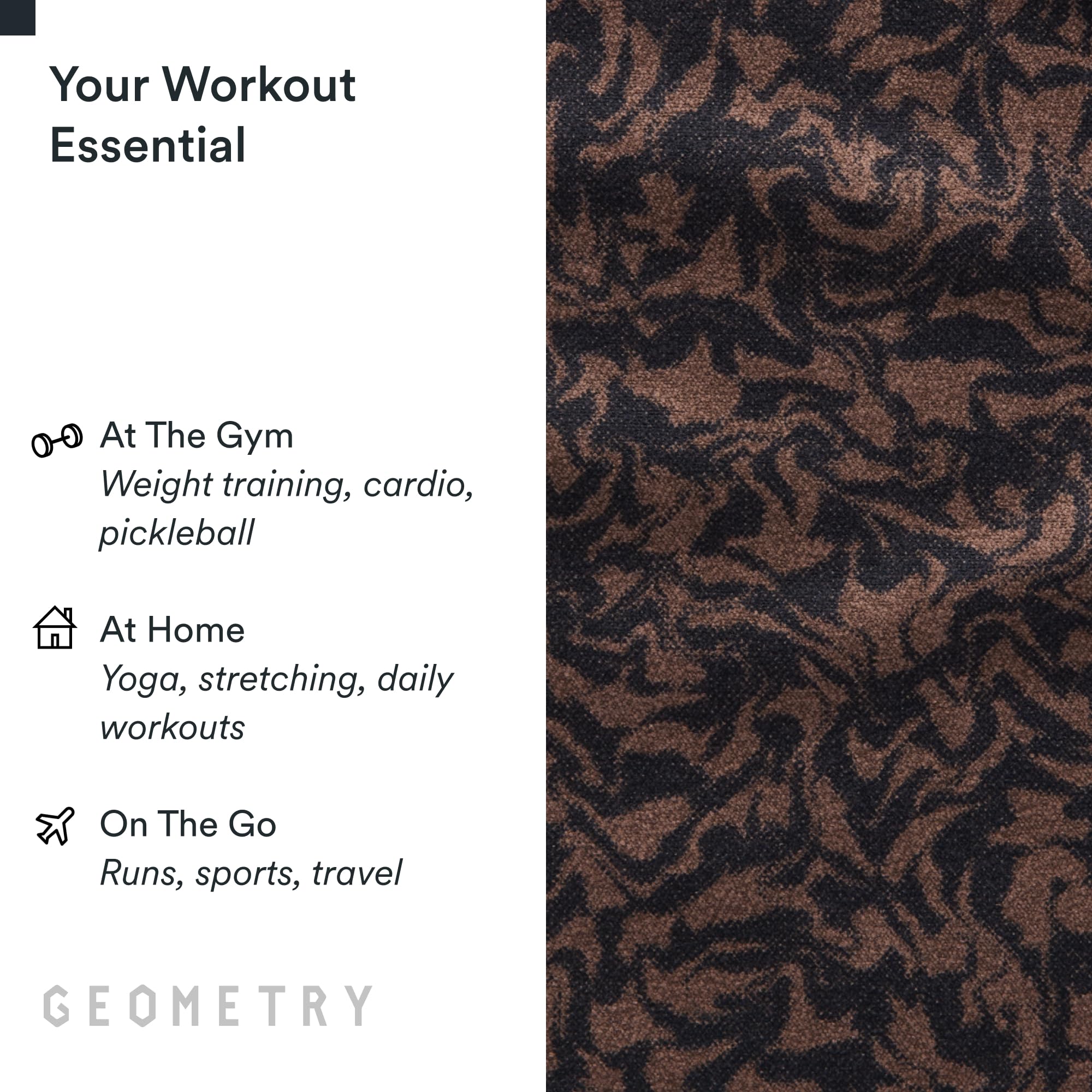 Geometry Toallas de Gimnasio para Entrenar, Toalla compacta y de Secado rápido, Toalla de Entrenamiento de Microfibra súper Absorbente, Toallas de Sudor de Microfibra Gimnasio