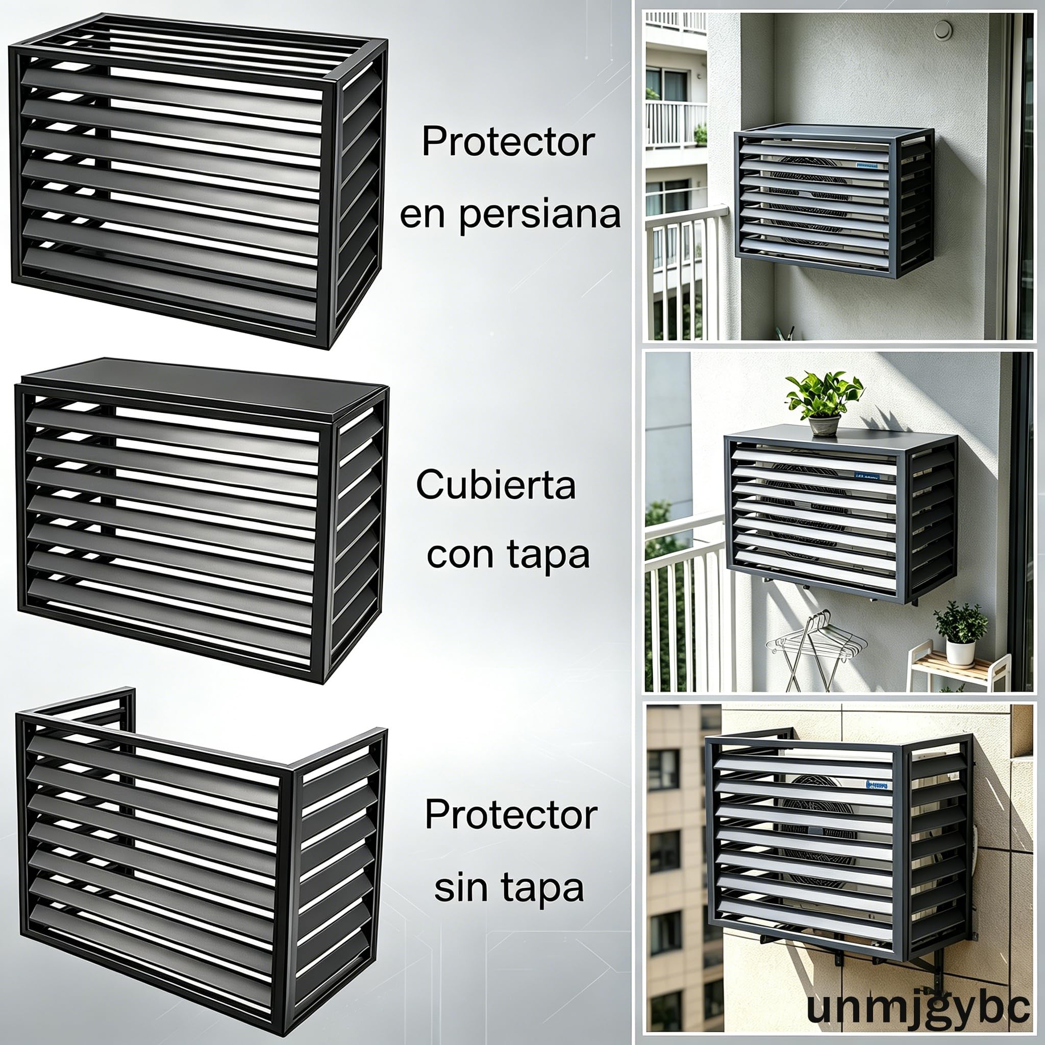 2~3P Protector para Aire Acondicionado, Cubierta Exterior de aleación de Aluminio, Marco Exterior para Aire Acondicionado, No obstruye la ventilación,Fácil de Instalar (Blanco, 110×60×80cm)
