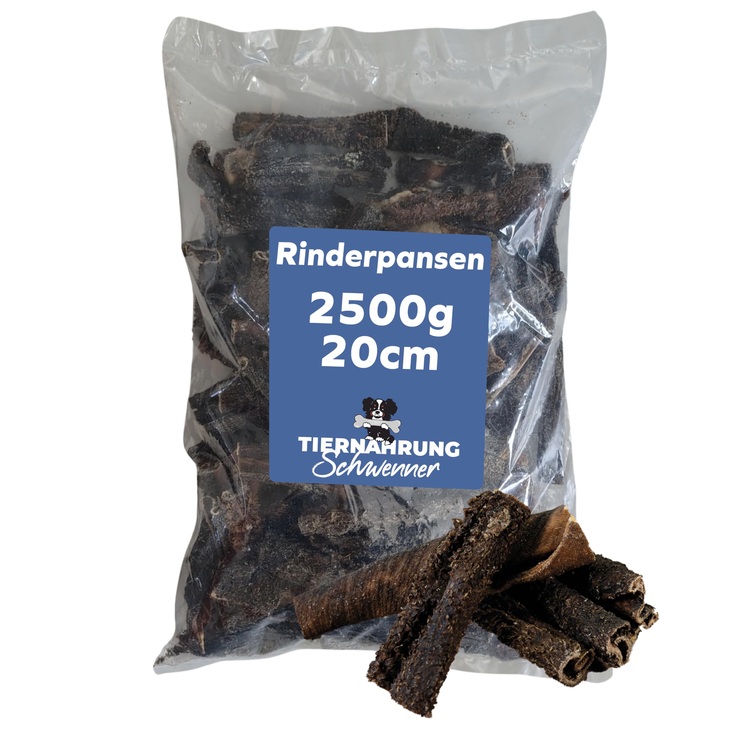 Panse de bœuf séchée pour chiens - Snacks pour chiens - Bâtonnets à mâcher sains pour chiens - 2500 g - 20 cm