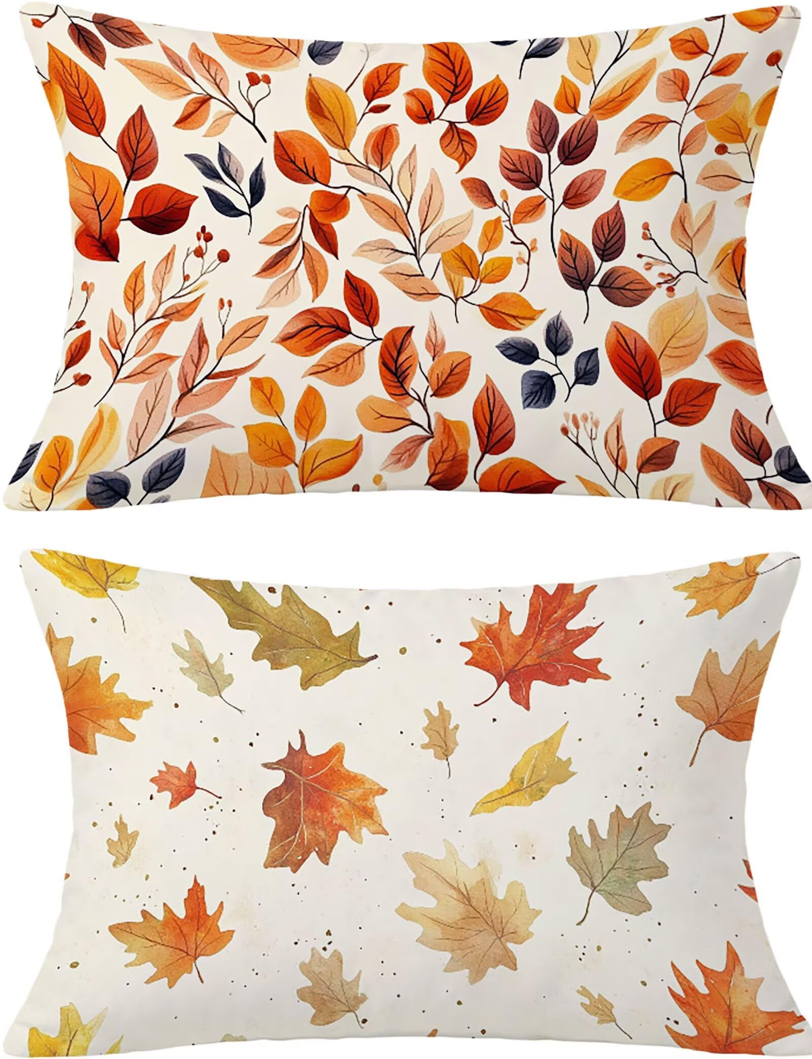 Housse coussin 40x60cm beige contre les taches : taie d'oreiller imperméable en lin