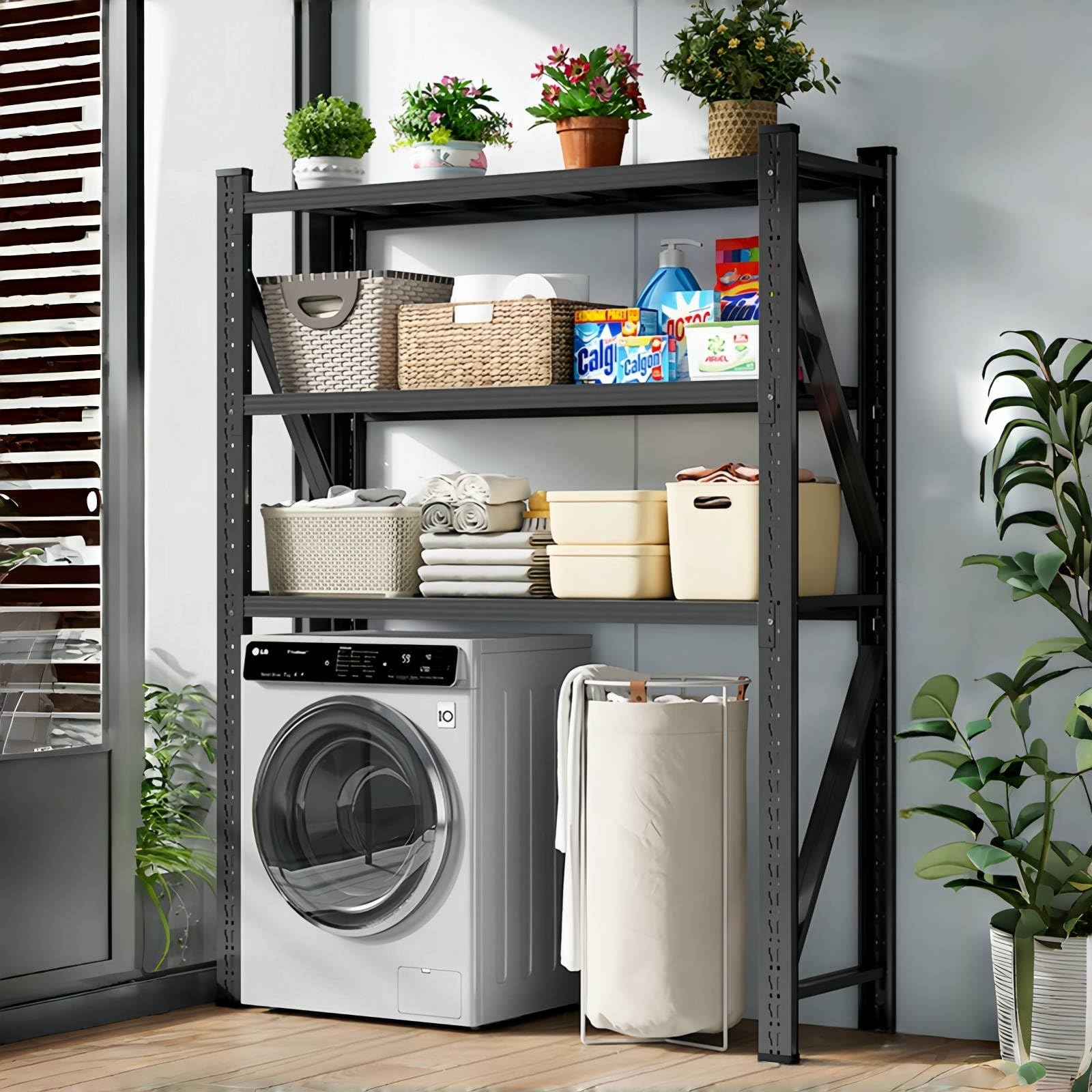Amazon｜洗濯機ラック 洗濯機うえ収納ラック Washing Machine