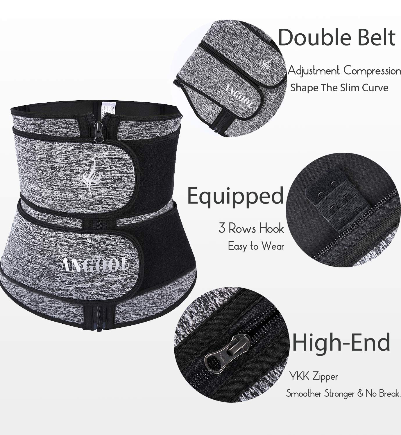 ANGOOL Femme Sexy Bustier Amincissant Waist Training Corset Minceur en Acier XS-5XL