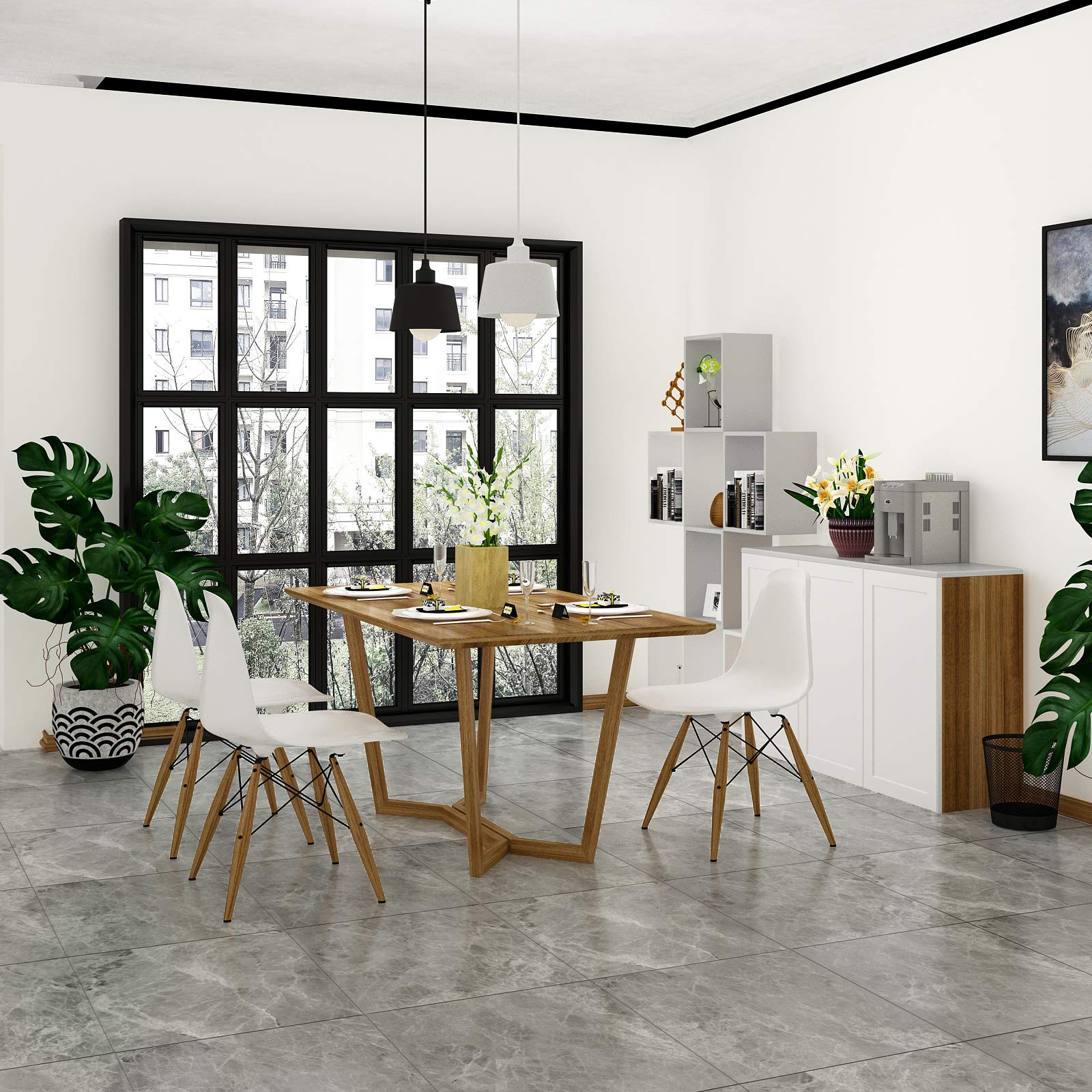 VEELIKE Piastrelle Adesive Pavimento Marmo 24 Pezzi Adesivi per Piastrelle Marmo Grigio Rivestimento Pavimento PVC Adesivo Mattonelle Adesive Bagno Cucina Pavimenti PVC Adesivi Garage 30cm x 30cm