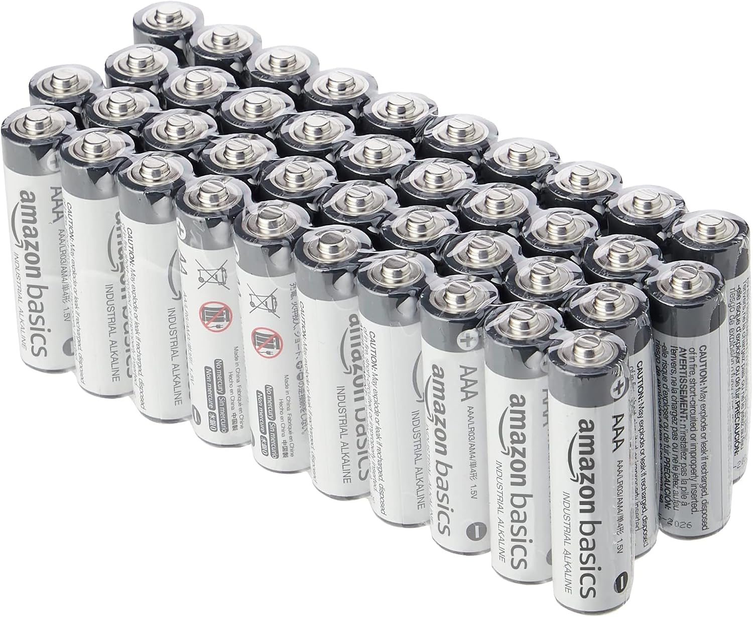 Amazon Basics piles alkaline AAA industrielles, 40 Unités (Lot de 1)