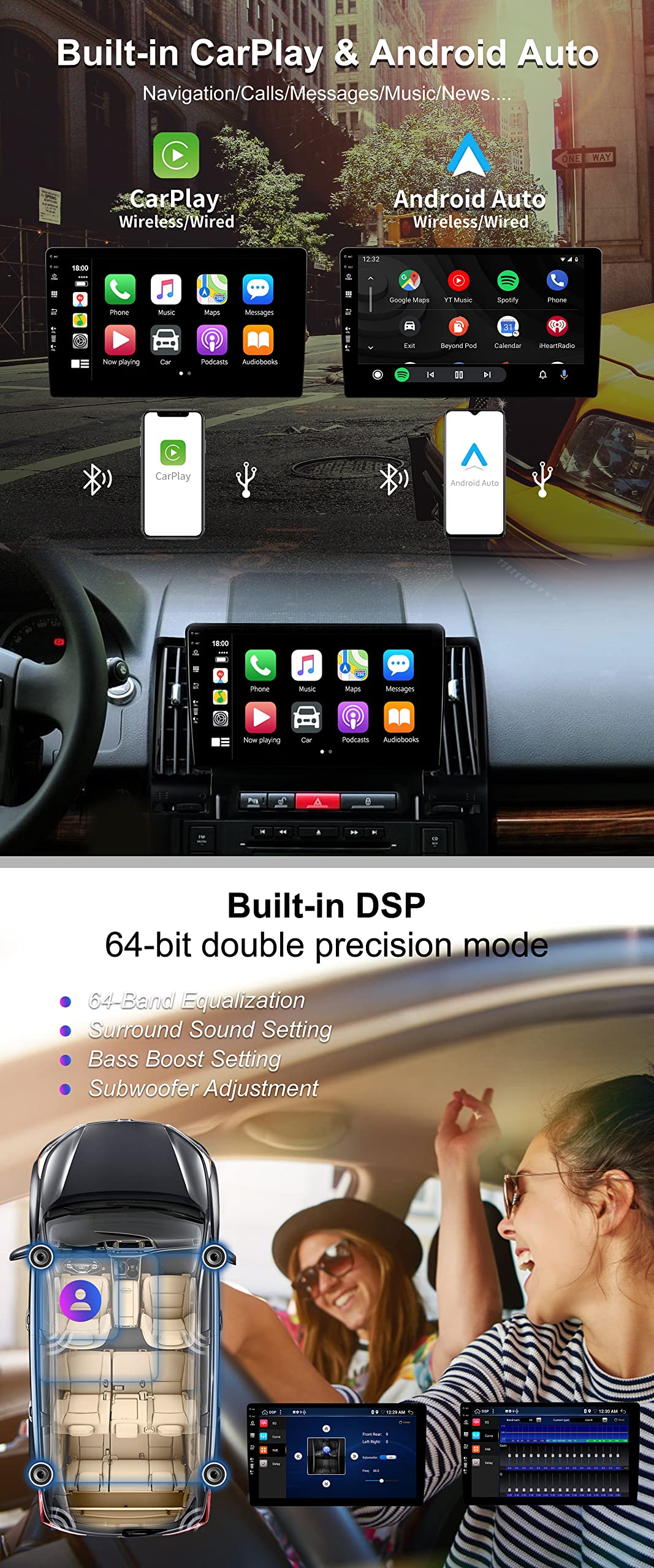 SXAUTO Android 15 - [6G+128G] - IPS Autoradio Pour Land Rover Freelander 2 (2007-2012) - Sans fil Carplay/Android Auto/DSP - LED Caméra + MIC - 9 Pouce 2 Din - Dab Volant 360-Camera Fast-boot AHD WIFI
