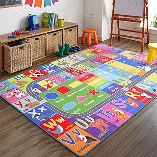 HOMORE Kids Educational Rug, Kids Collection Area Rug for Learning Alphabet, Numbers, Colors, Season