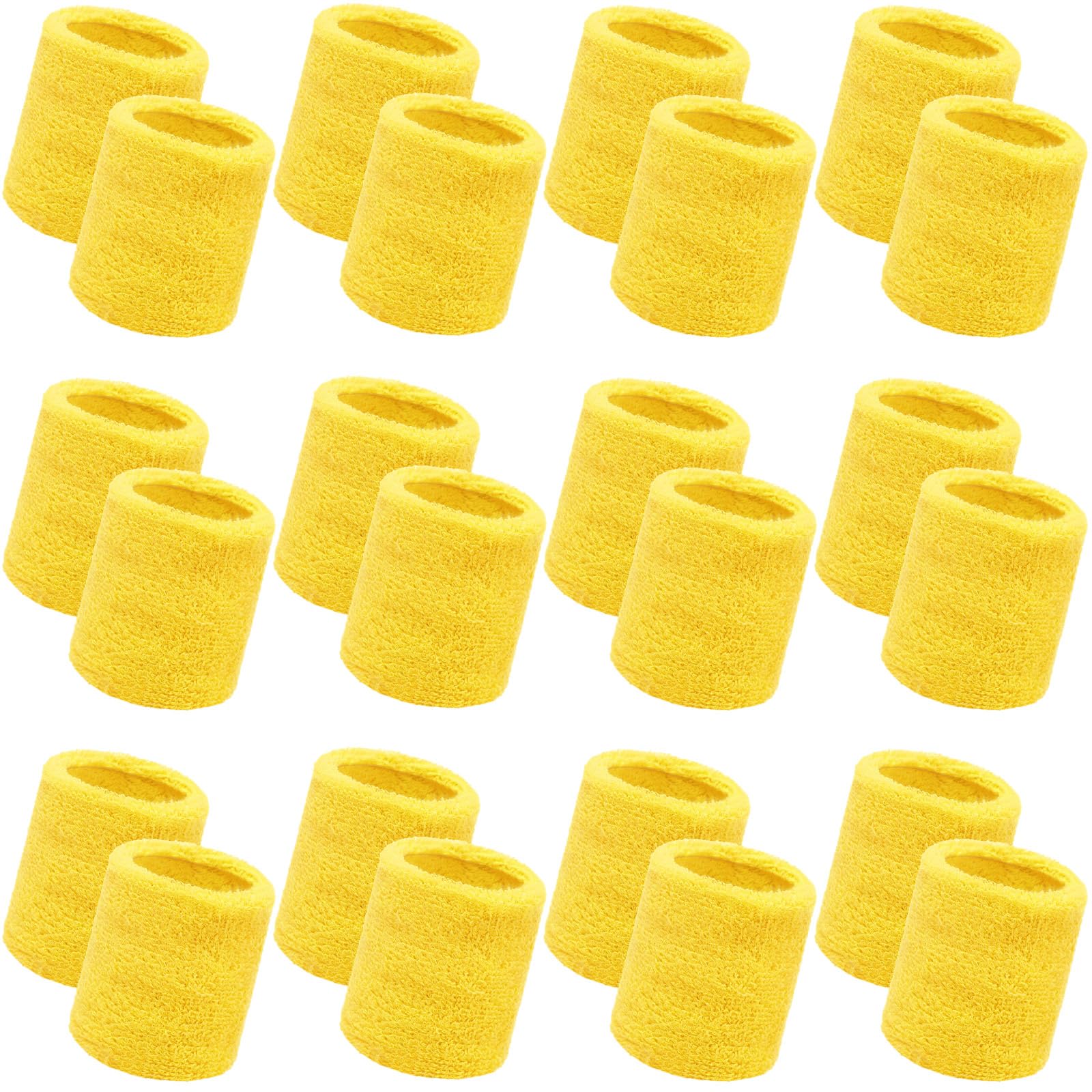 Bememo 24 Pcs Wrist Sweatbands Bulk Athletic Wristband for Men