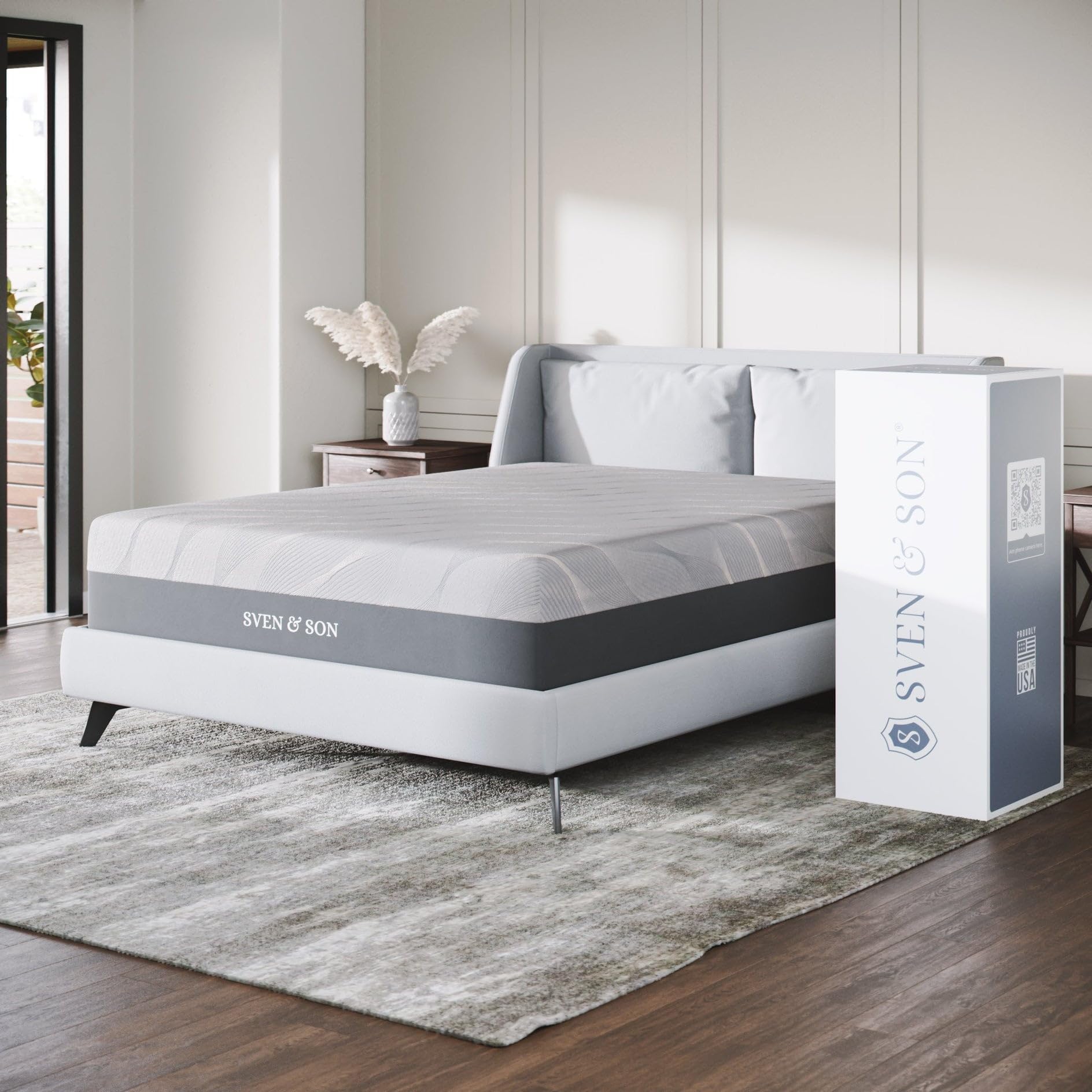 Sven & Son Gel Memory Foam Mattress, Premium Materials, CertiPUR-US, Made in The USA, 12 inch Medium - Queen