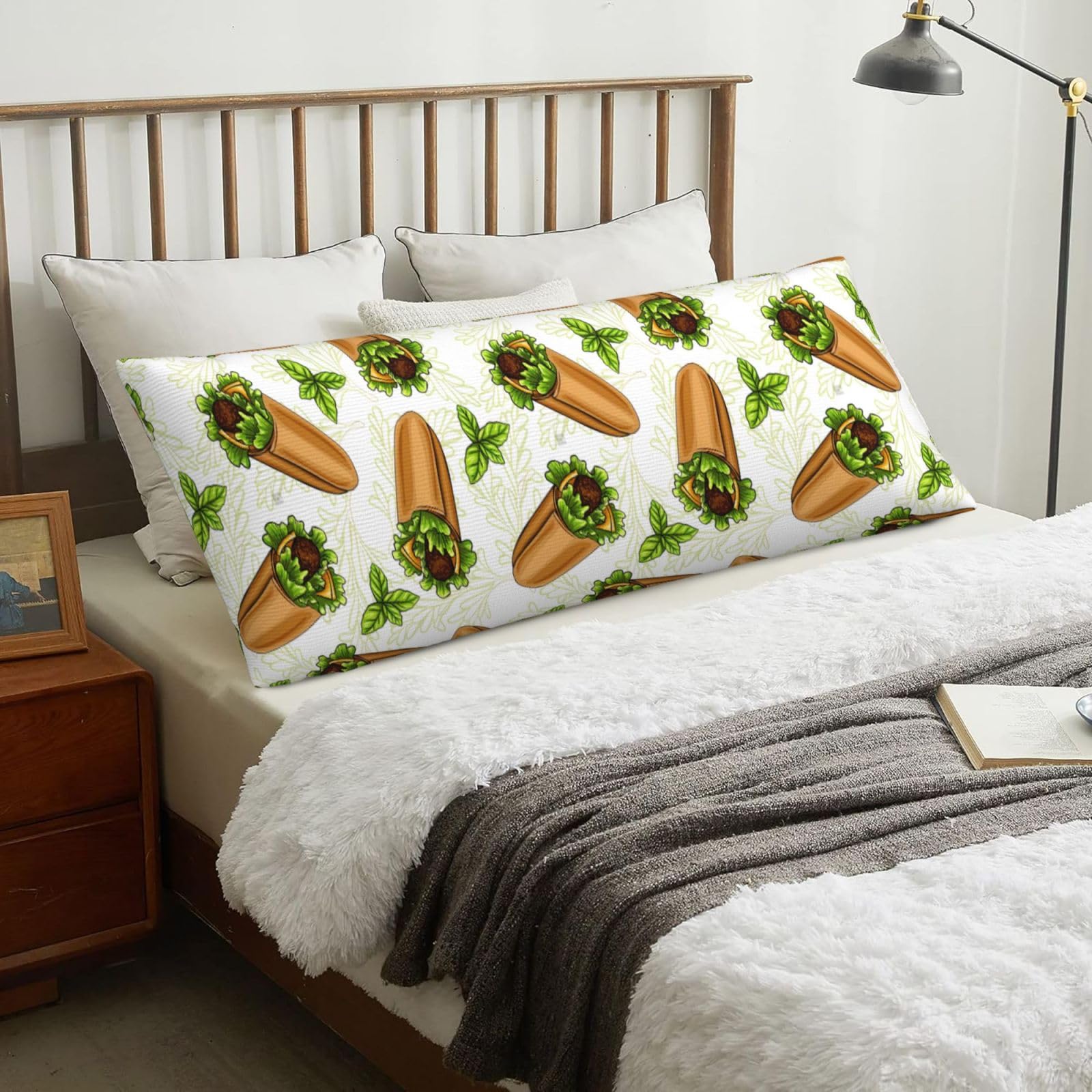 Vegetable Burrito, Body Pillow Cover with Zipper,Long Body Pillowcase 20 x 60 in
