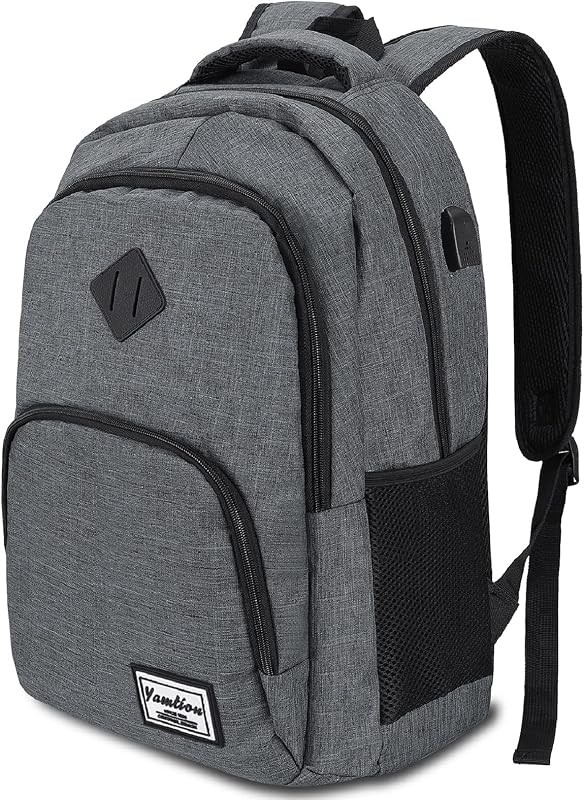 YAMTION Vízálló Laptop Hátizsák 15,6/17,3 Hüvelykes Notebookokhoz - Unisex Iskolai és Irodai Táska Sötétszürke Színben