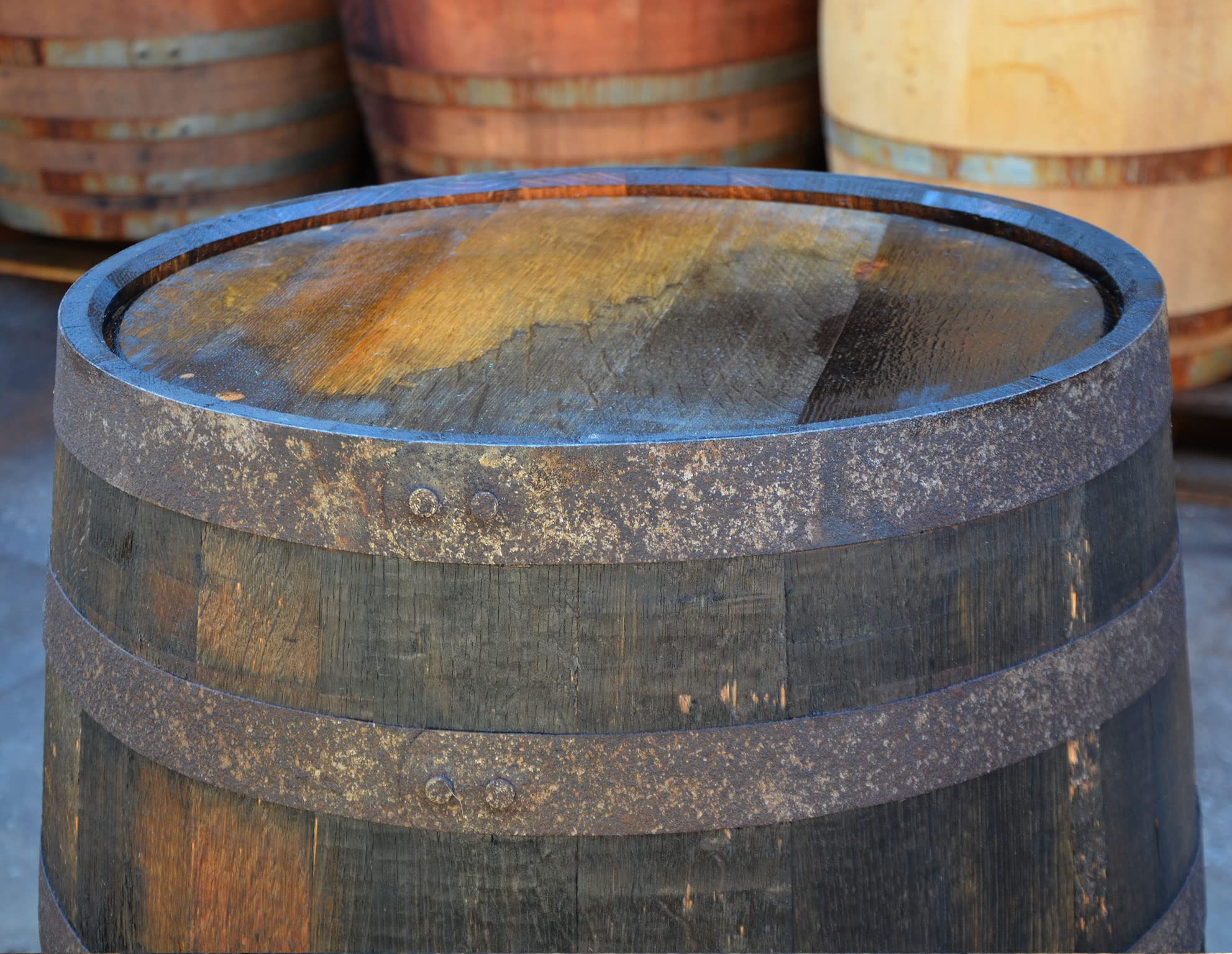 Temesso Barril de Madera Usado, auténtico Barril de Whisky escocés para decoración - con Tratamiento de Aceite