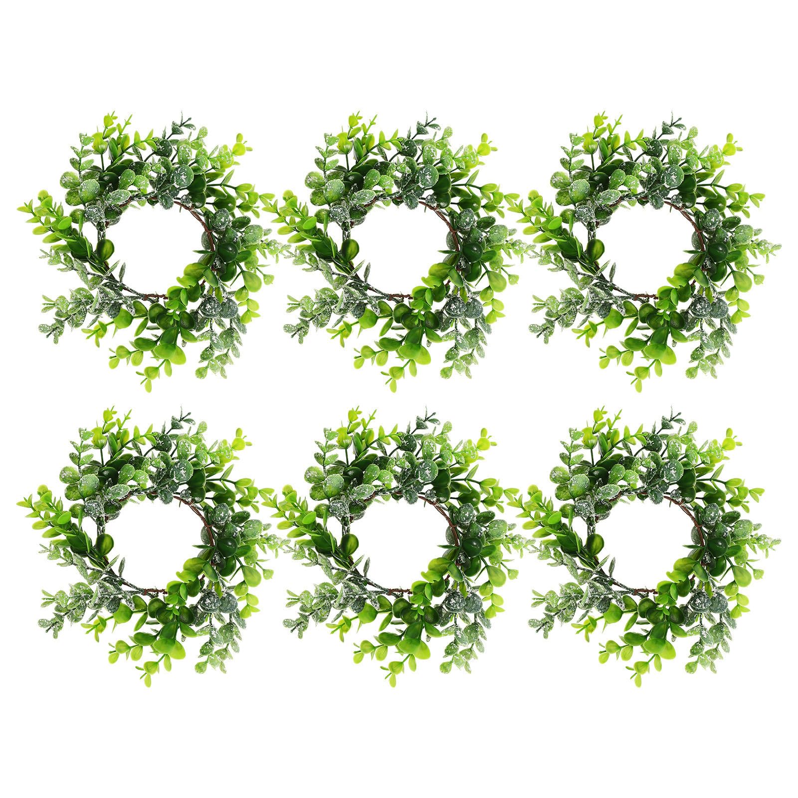 Couronne eucalyptus artificiel pour décoration de table intérieur lot de 6