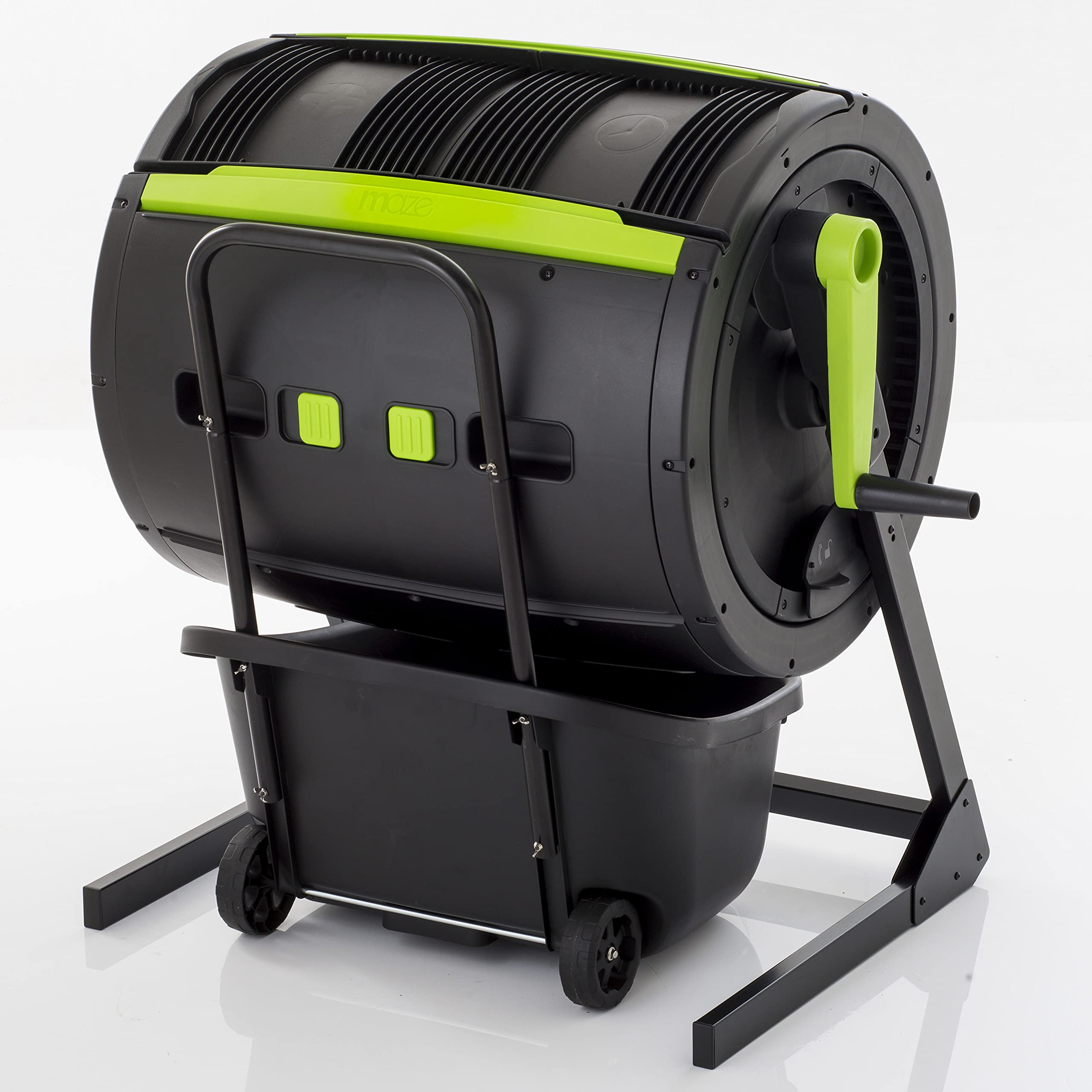 Moutta | Compostador Rotativo de Doble Celda de Gran Capacidad 245 litros + Carro recolector de Compost ● Simplifica y acelera el compostaje ● Antiroedores