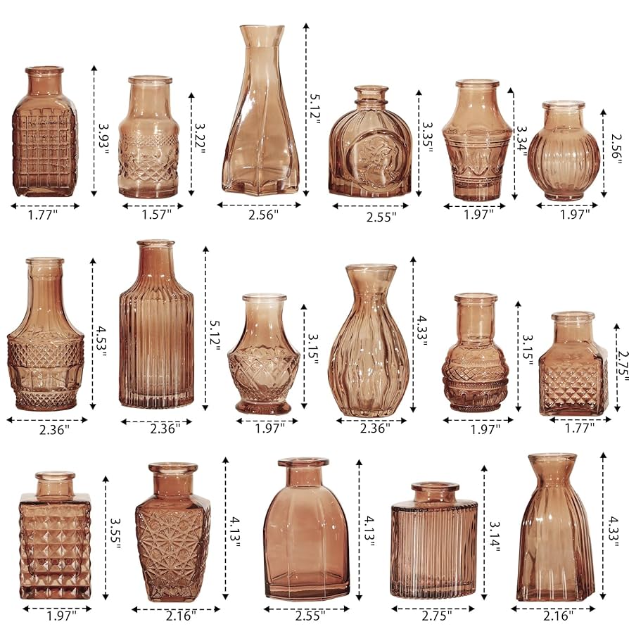 Antique Glass Vase セット Amazon.com: Glass Bud Vase Set of 32 Pcs, Small Glass Vases