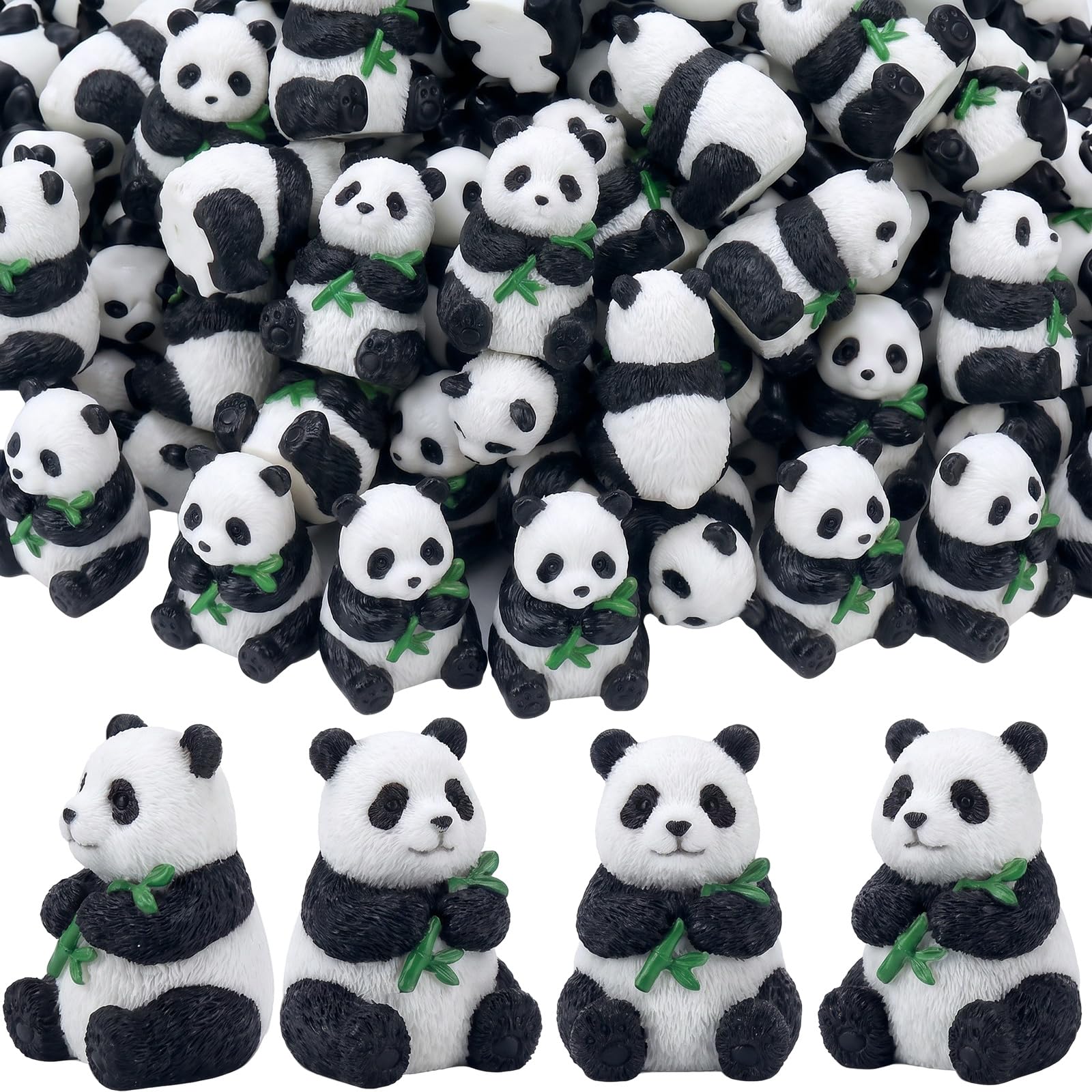 AceOrbit 50 Pcs Panda Mini Resin Figurines, Animals Sculptures