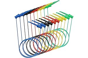 Sumnacon Jump Leads - 10pcs Premium Multimeter Dual Lead Test Hook Clips with Silicone Cables