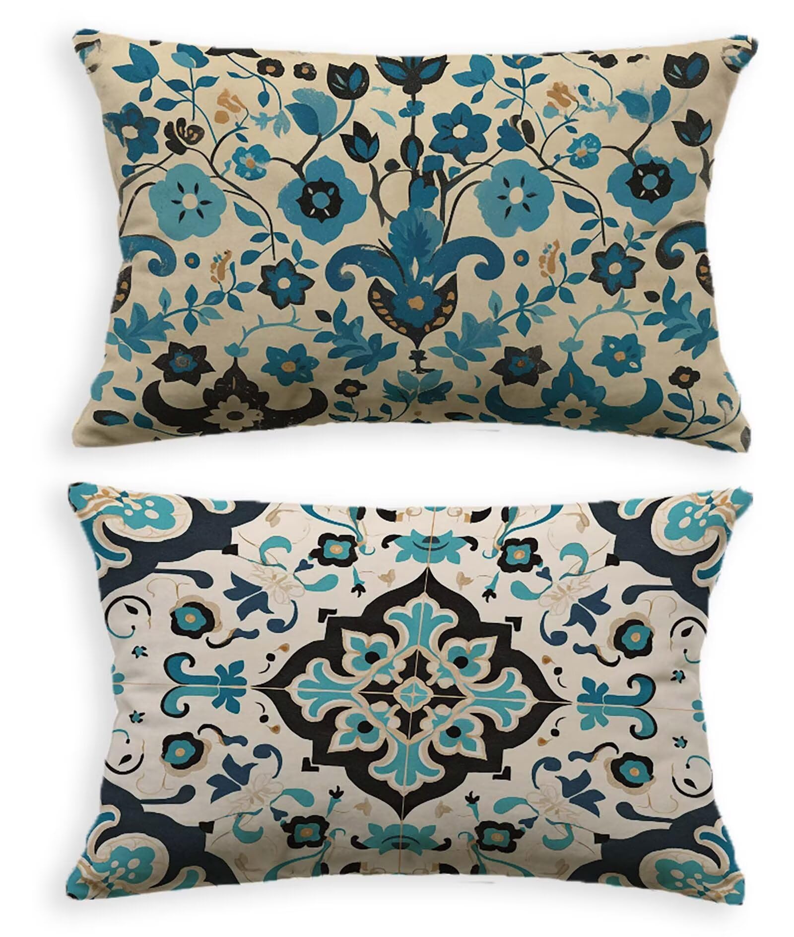 Color Cushion Covers Bohemia Pillow Cases Set of 2 Velvet Cushion Covers 50 x 70,2026 New Rectangle Double Sided Printing Throw Pillow for Winter Autumn Decor Bedroom Couch Sofa Living Room O-67LQ