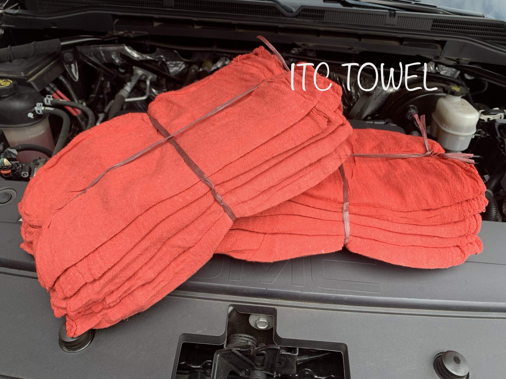 ITC 2500 Red Shop Towels Rags Superior Auto Mechanic Shop Rags 14x14 inch
