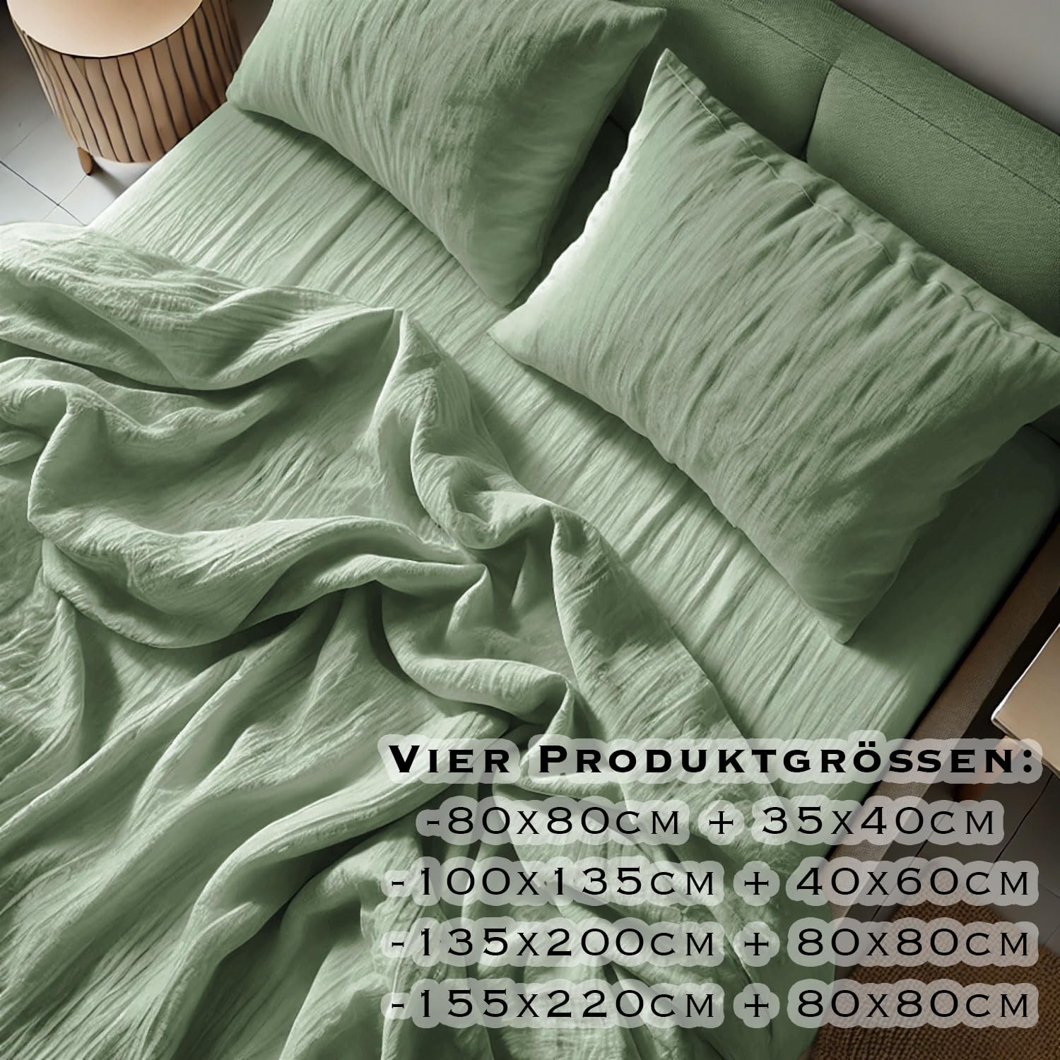 PaLulli® Komplet pościeli z muślinu 135 x 200 cm, poszewka na poduszkę 80 x 80 cm, pościel dziecięca ze 100% bawełny ekologicznej, certyfikat Oeko-Tex, pościel dziecięca 135 x 200 cm + 80 x 80 cm