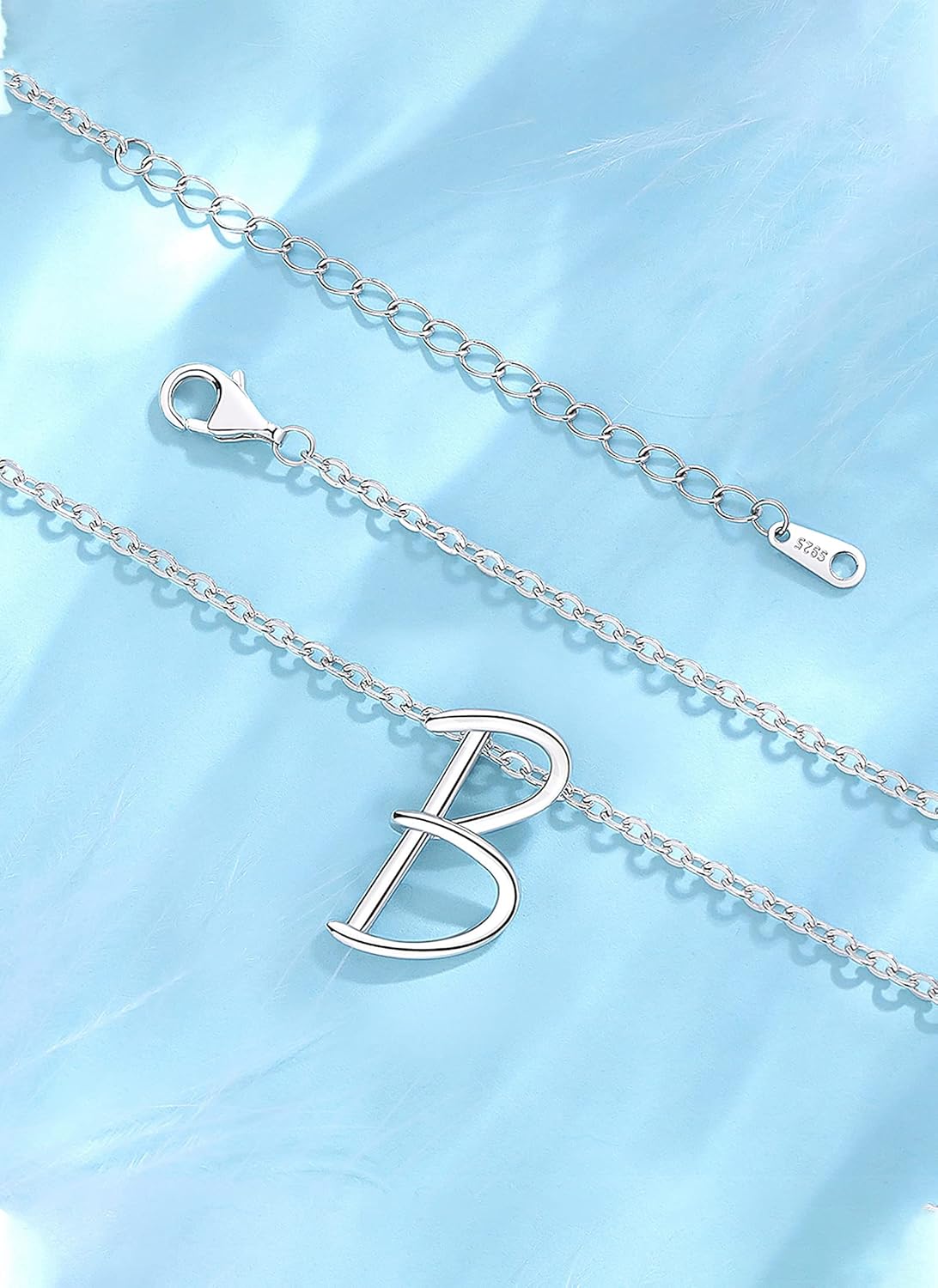 925 Sterling Silver Initial Necklaces for Women - 18-20 Inch Chain