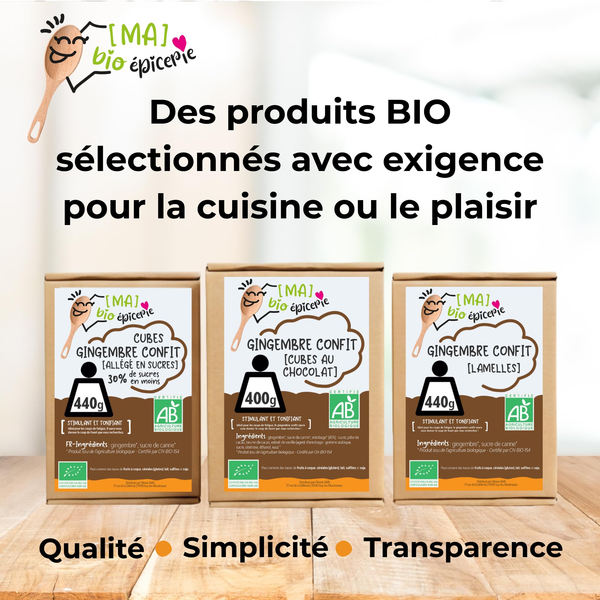 [MA] bio-épicerie - Gingembre confit BIO en cubes 870 g – Sachet vrac – Gingembre confit sans conservateur – Format polyvalent pour cuisine, pâtisserie et recettes maison