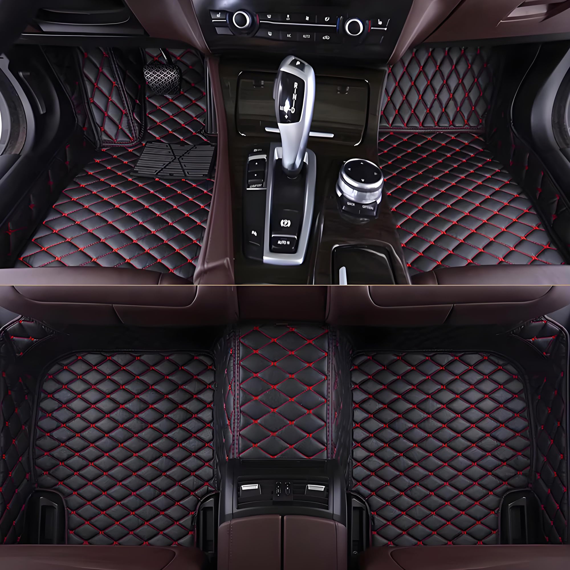 Tapis De Sol Voiture Pour Maserati Ghibli 2014-2024 - 4 Pièces Noir Et Rouge - Imperméable Et Antidérapant - 4