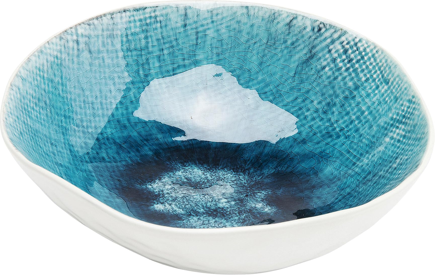 Kare Design Schüssel Azur, Geschirr-Set, 4-teilig, Blau, 628ml, 17cm Durchmesser, Handgearbeitet, Spülmaschinengeeignet, Mikrowellengeeignet, Essteller-Set, Steingut glasiert