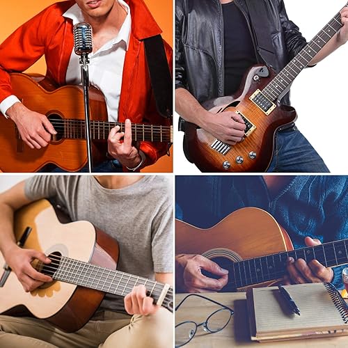 Miniatura 2 de 6 juegos de cuerdas de guitarra acústica, cuerdas de guitarra de acero de repuesto, cuerda de guitarra doradalatónmulticolor con 9 púas de guitarra