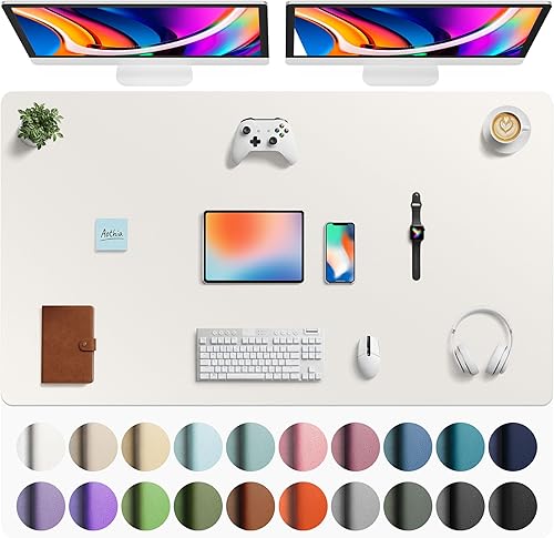 Miniatura 282 de Aothia Protector de escritorio de cuero, alfombrilla para ratón, alfombrilla de escritorio de oficina, secante de escritorio de cuero PU