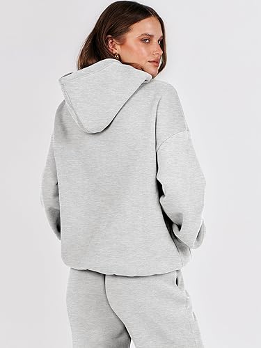 Vista 8 de ANRABESS Conjunto de 2 piezas para mujer, sudadera con capucha de gran tamaño, pantalones deportivos Y2K, ropa de otoño