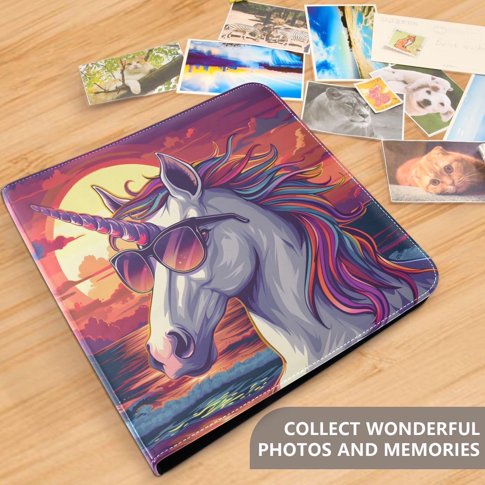 Amazon.com: JIPONI Cool Unicorn with Sunglasses Large Photo Album
