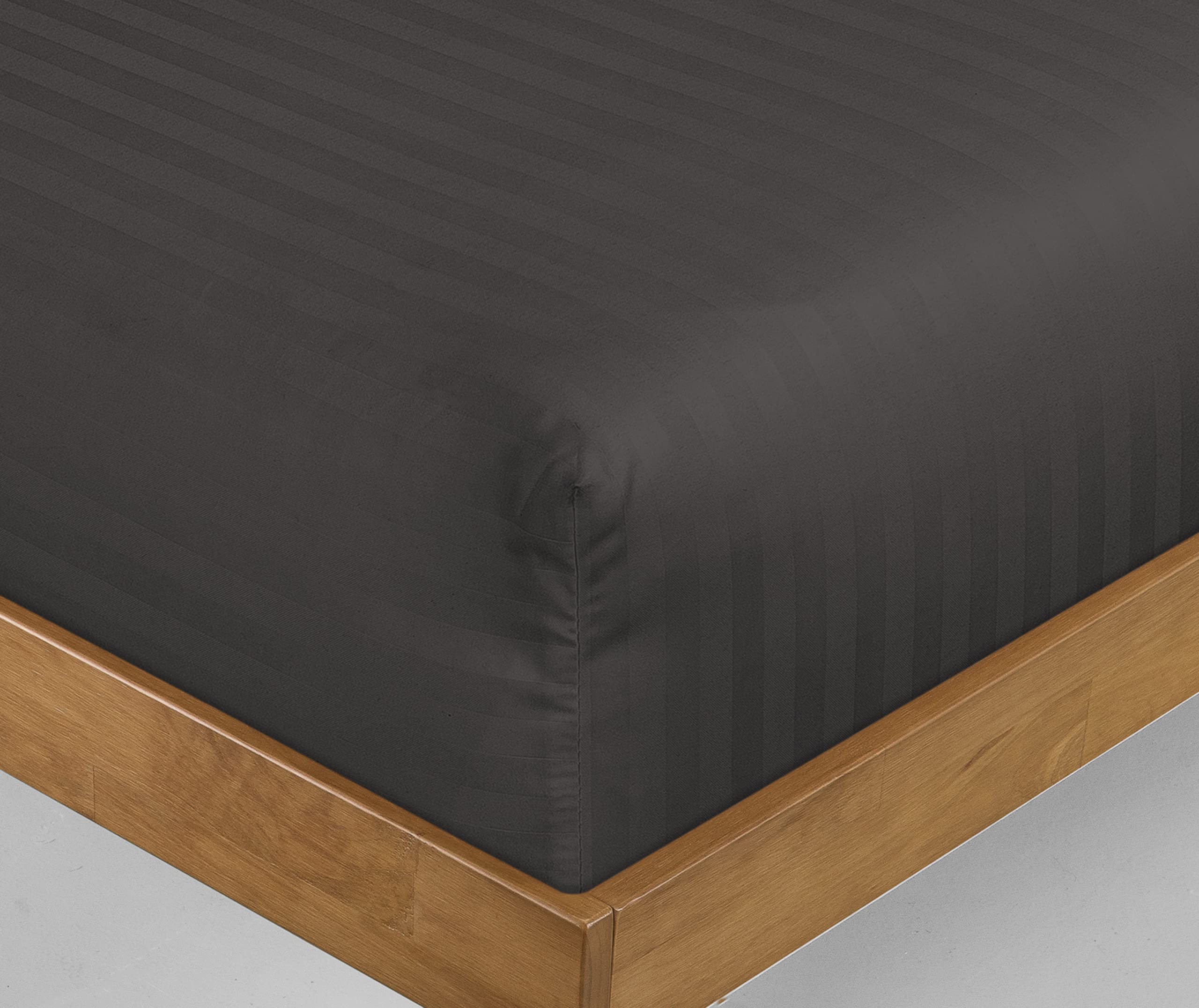 Luxevoir® Super King Fitted Sheet - 100% Satin Stripe Microfiber Superking Fitted Sheet - 40cm Deep Hotel Quality Super King Bed Sheet - Hypoallergenic, Breathable & Noiseless Bed Sheet (182x200+40cm) — image 1