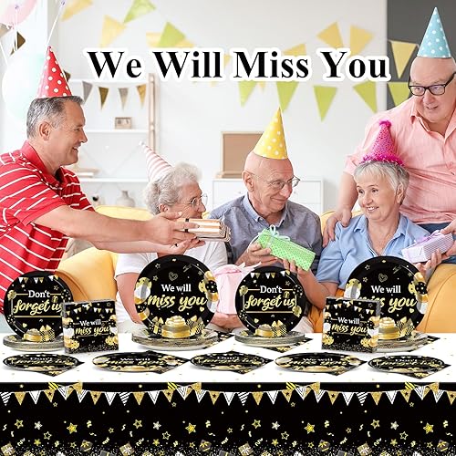 Miniatura 5 de 50 invitados te extrañaremos platos y servilletas, suministros para fiesta, decoración de fiesta de despedida, juego de vajilla de papel desechable