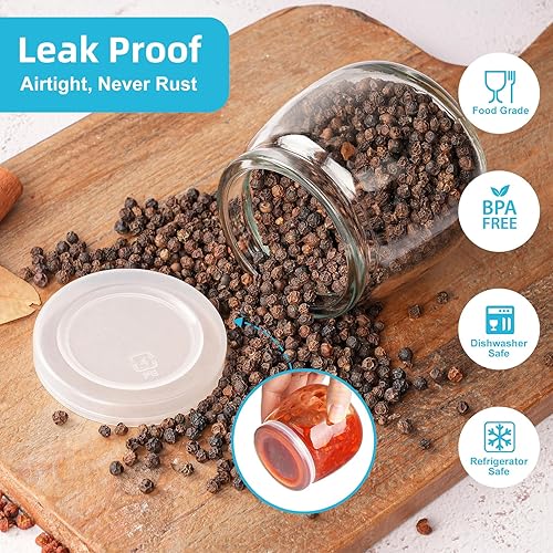 Miniatura 5 de Syntic - 40 frascos de vidrio de 7 onzas con tapas de polietileno (PE) y de corcho, frascos transparentes para pudín, ideales para mermelada, miel,