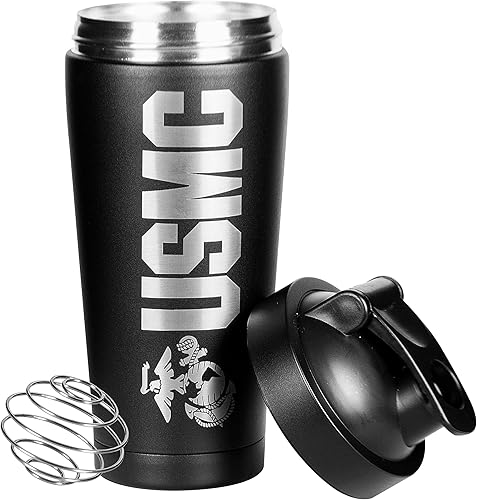 Miniatura 8 de Military Gift Shop Botella agitadora aislada con bandera estadounidense de 24 onzas con diseño de bandera de Estados Unidos desgarrada grabada con