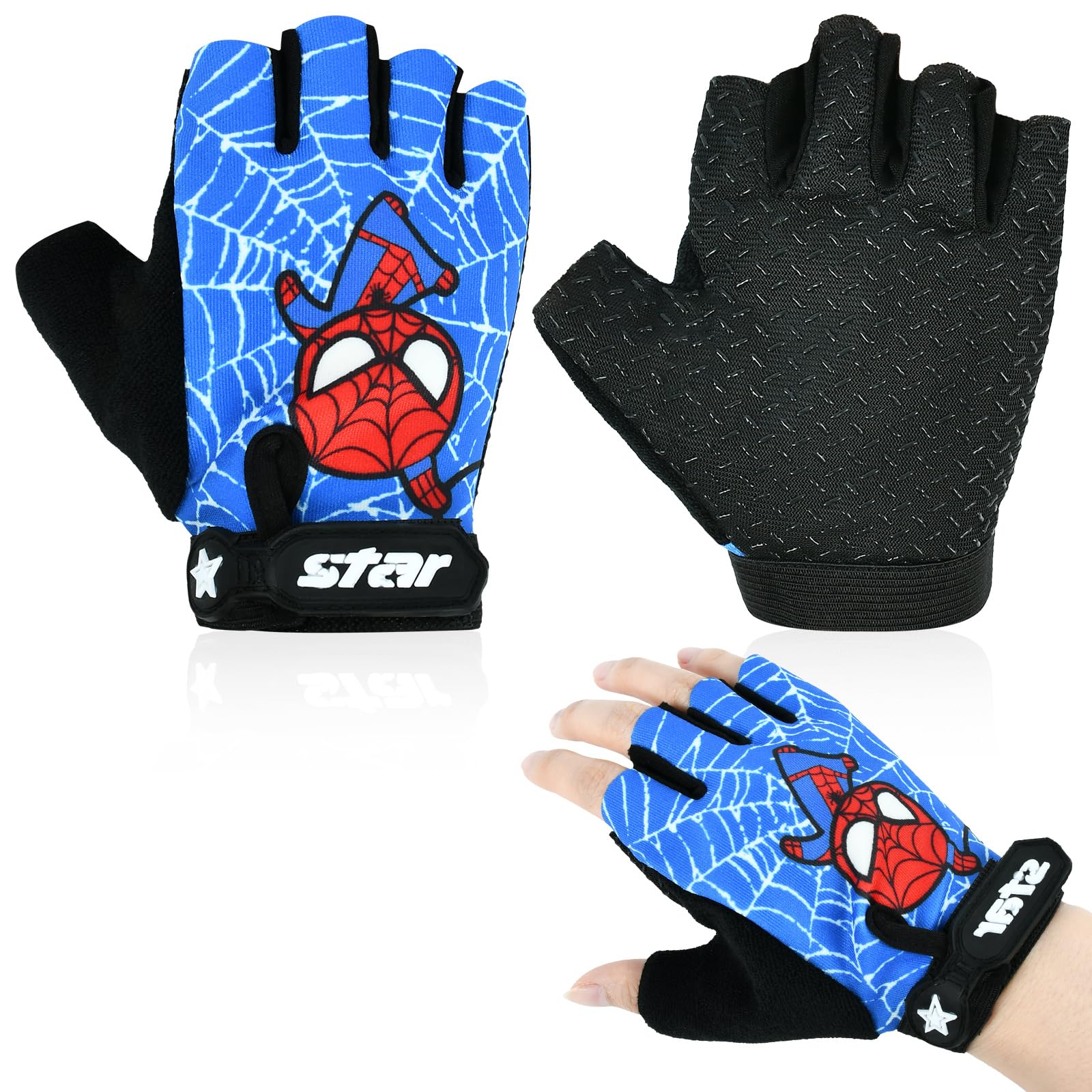 Guantes Bici Niño, Guantes Ciclismo Niño Verano Guantes Sin Dedos Niño para Ciclismo Guantes Antideslizantes para Niños Guantes para Bicicleta Montaña BMX Escalada Scooter