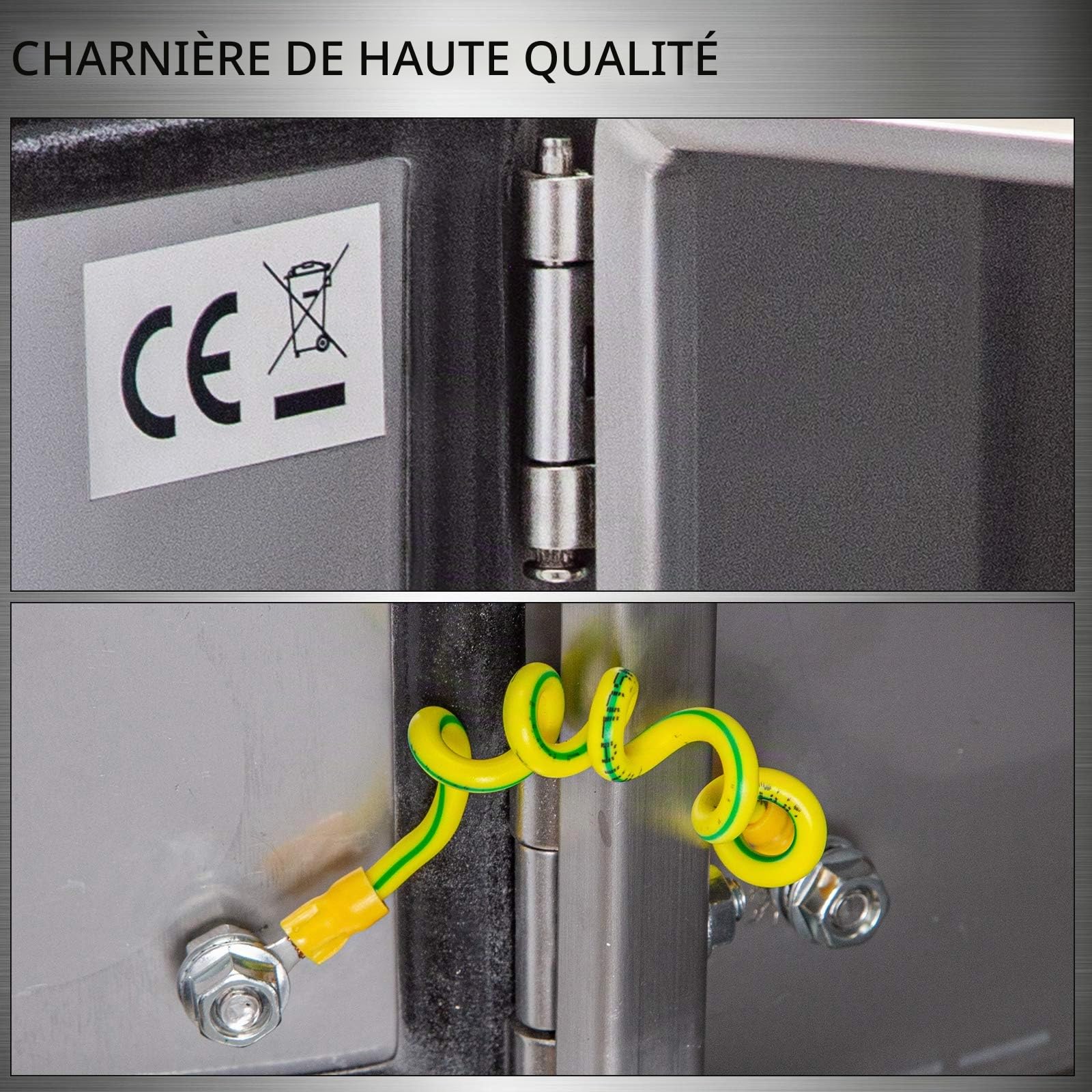 VEVOR Boîtier en acier inoxydable, 300 x 300 x 205 mm boîte de jonction électrique NEMA 4X IP66 étanche et anti-poussière, boîte de jonction électrique extérieure/intérieure, avec plaque de montage