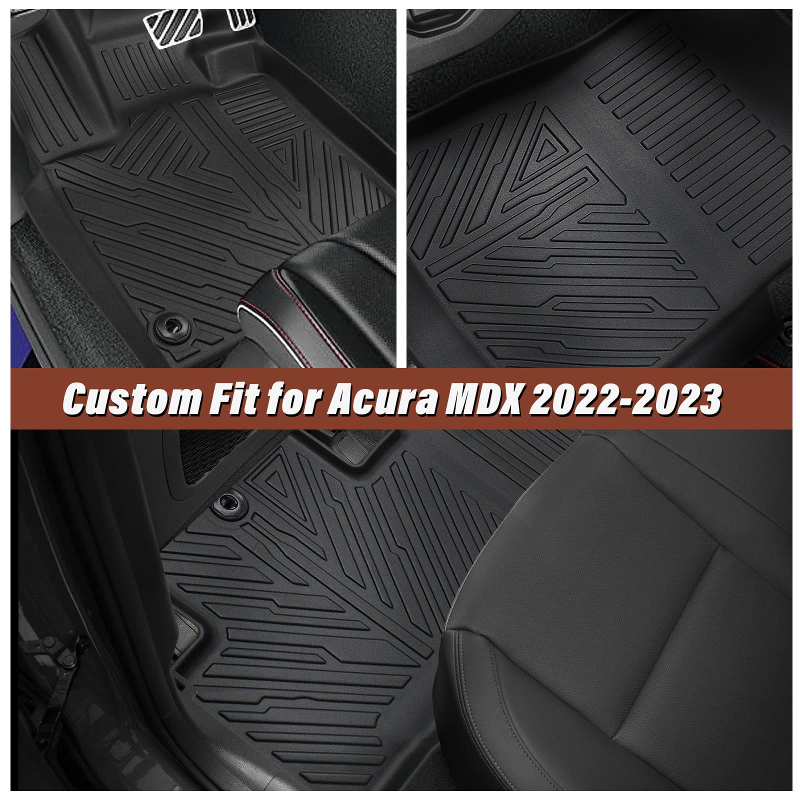 Floor Mats for Acura MDX 2022 2023 2024, 3D TPE Floor Liners All