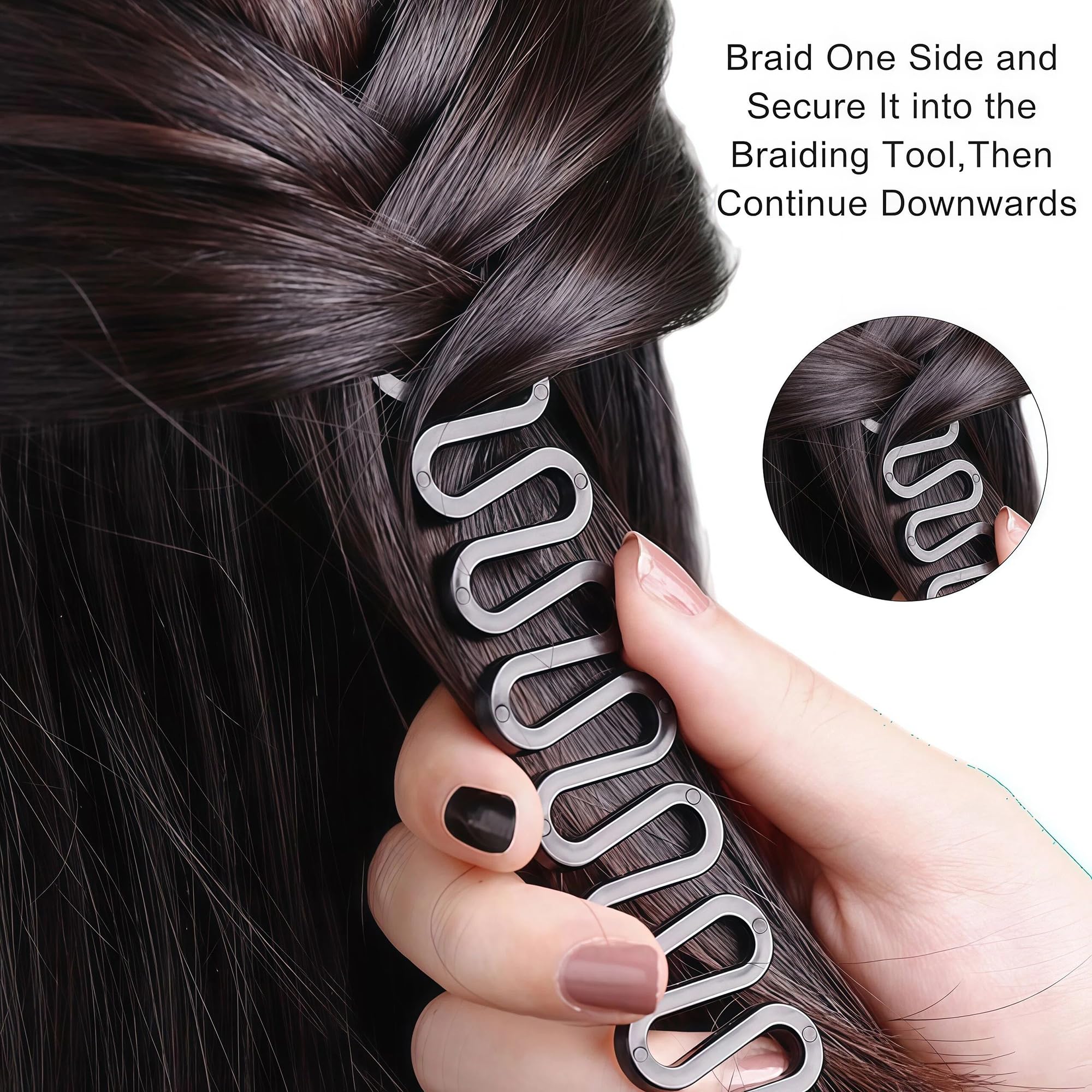 6-teiliges Topsy Haarschwanz-Werkzeug-Set, Haar-Flechtroller, mit Haken, magischer Haar-Twist-Styling-Dutt Hersteller Französischer Tausendfüßler Zöpfe DIY Haarstil Zubehör Schwarz für Frauen Mädchen