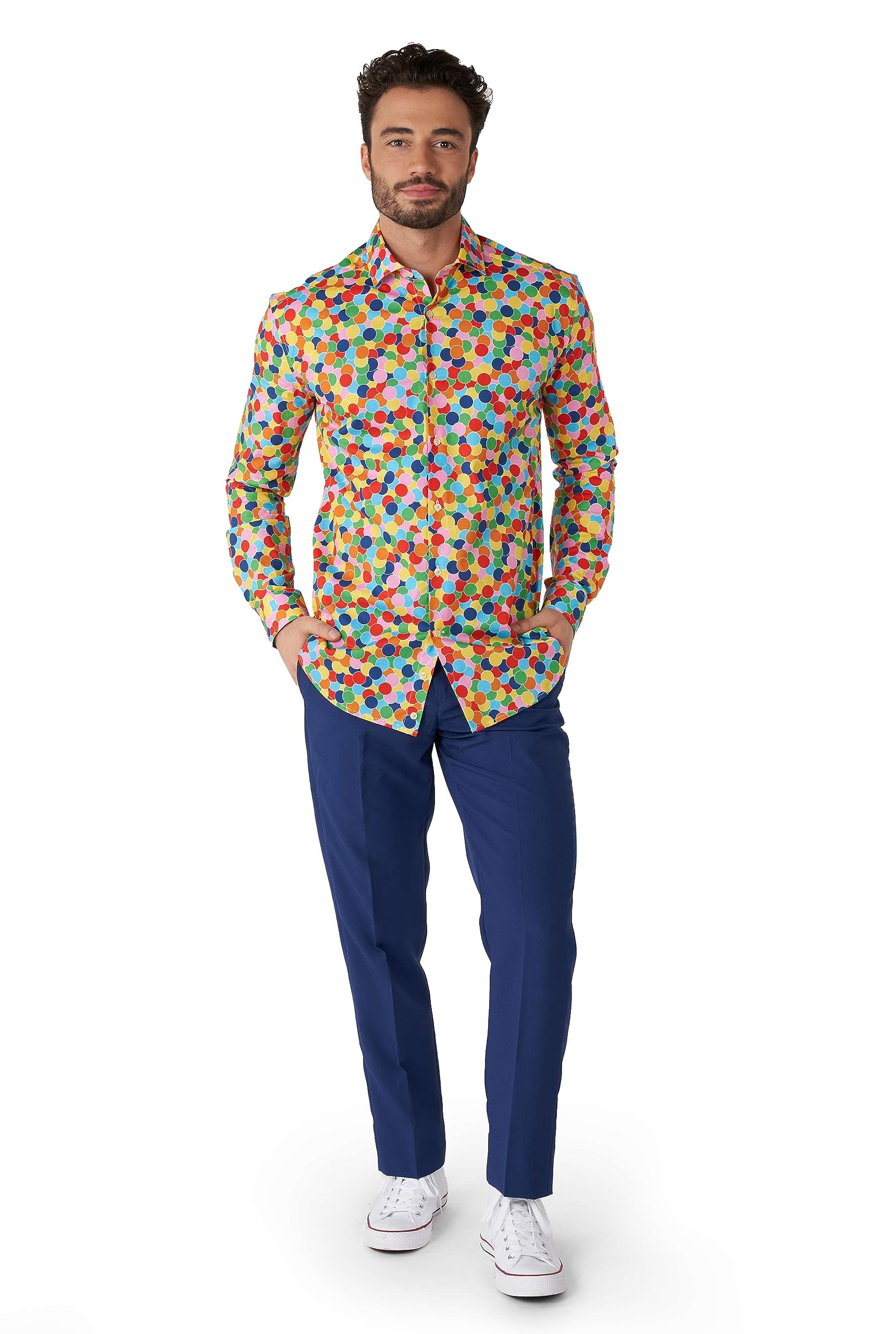 OppoSuits Herrenhemd – Hemd mit Knöpfen – schmale Passform – Lange Ärmel