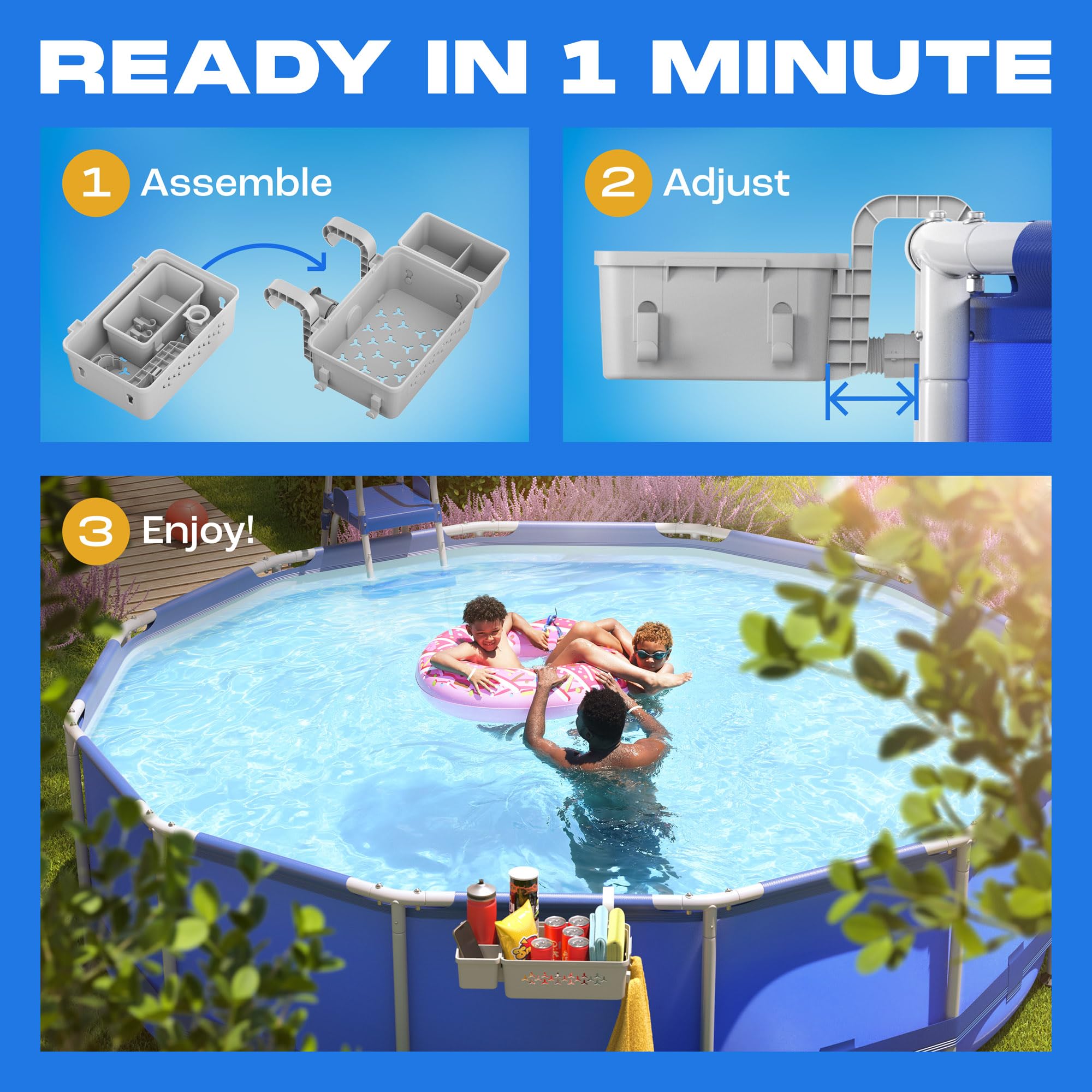 Snapklik.com : Yankee Poolside Basket For Above-Ground Soft-Wall Pools ...