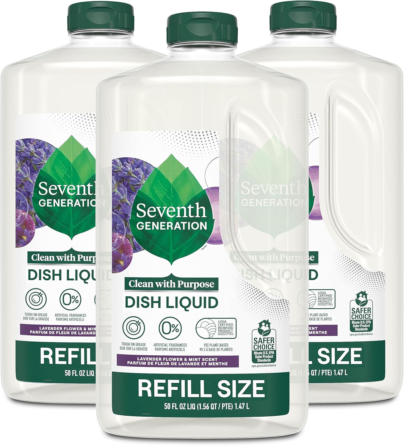 Seventh Generation Hand Dish Wash Refill, Lavender Floral & Mint, 3pk 50z