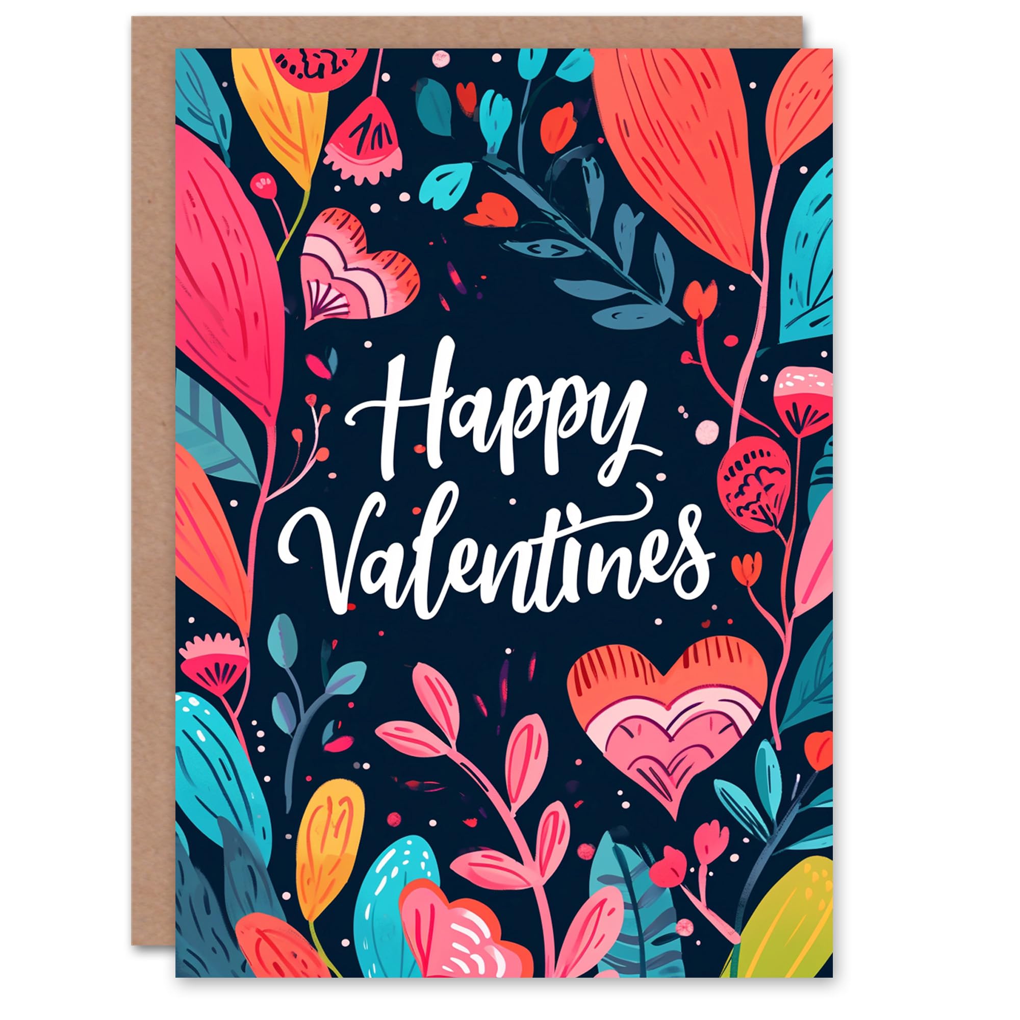 Artery8 Valentines Day Greeting Card Happy Valentines Floral Painting For Her Wife Partner