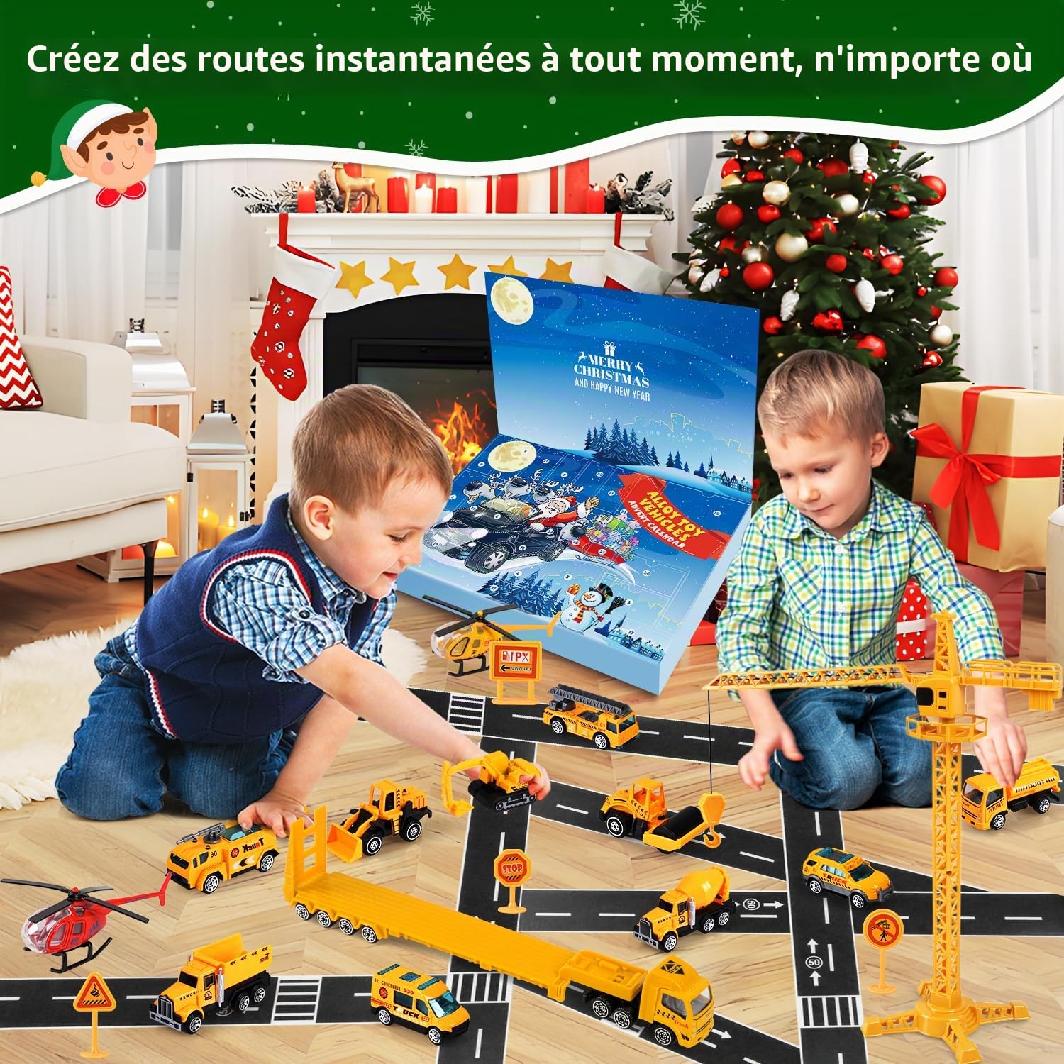 iZoeL Calendrier de l'Avent 2025 Voiture Enfant, 24 Voitures en Alliage, Cadeau Surprise Jouet Enfant 2 3 4 5 6 Ans, Calendrier de l'Avent Garçon pour Fils Petit-Fils Frère Neveu