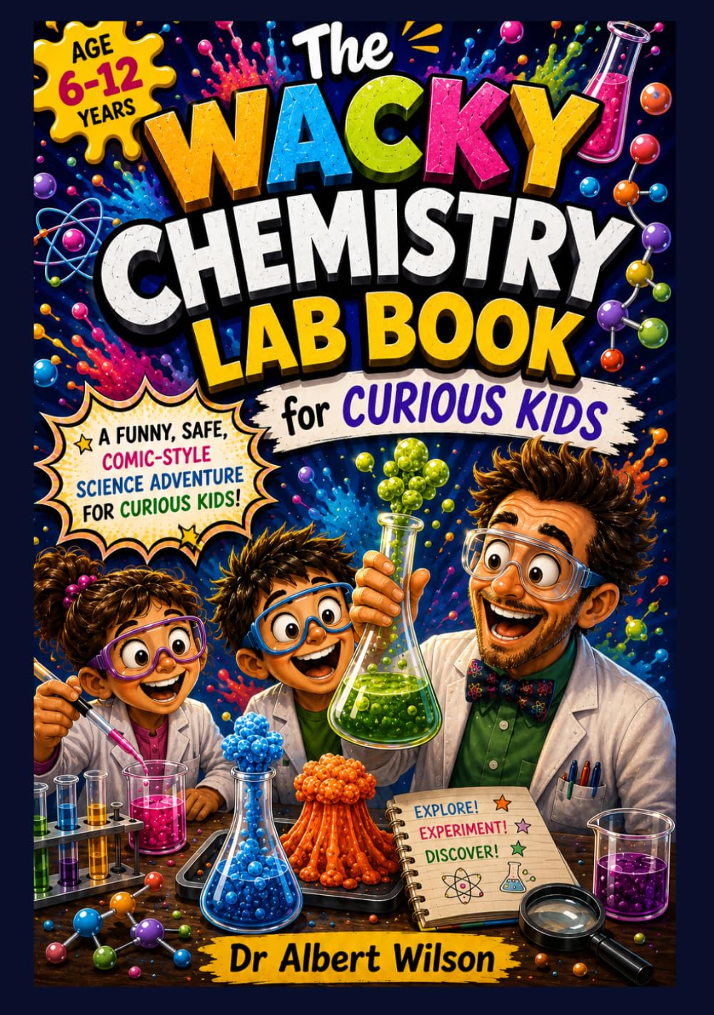 The Wacky Chemistry Book for Curious Kids Age 6–12: Hands-On STEM Experiments, Fun Comic Science Adventures, and Amazing Facts to Inspire Young Learners