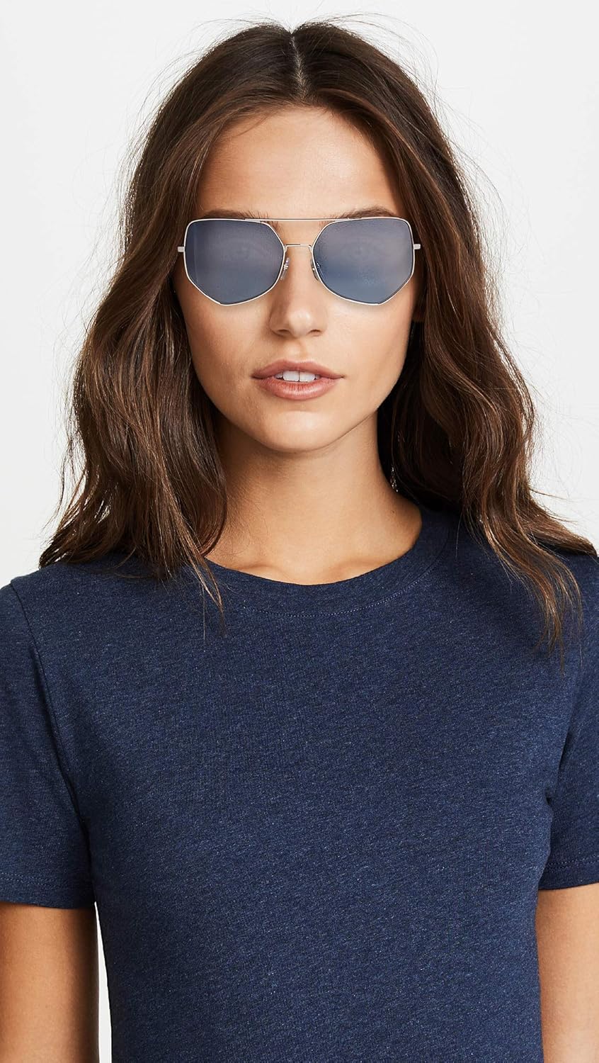 Marc Jacobs Women's Geometric Aviator Sunglasses, Gold Blue/Blue, One Size